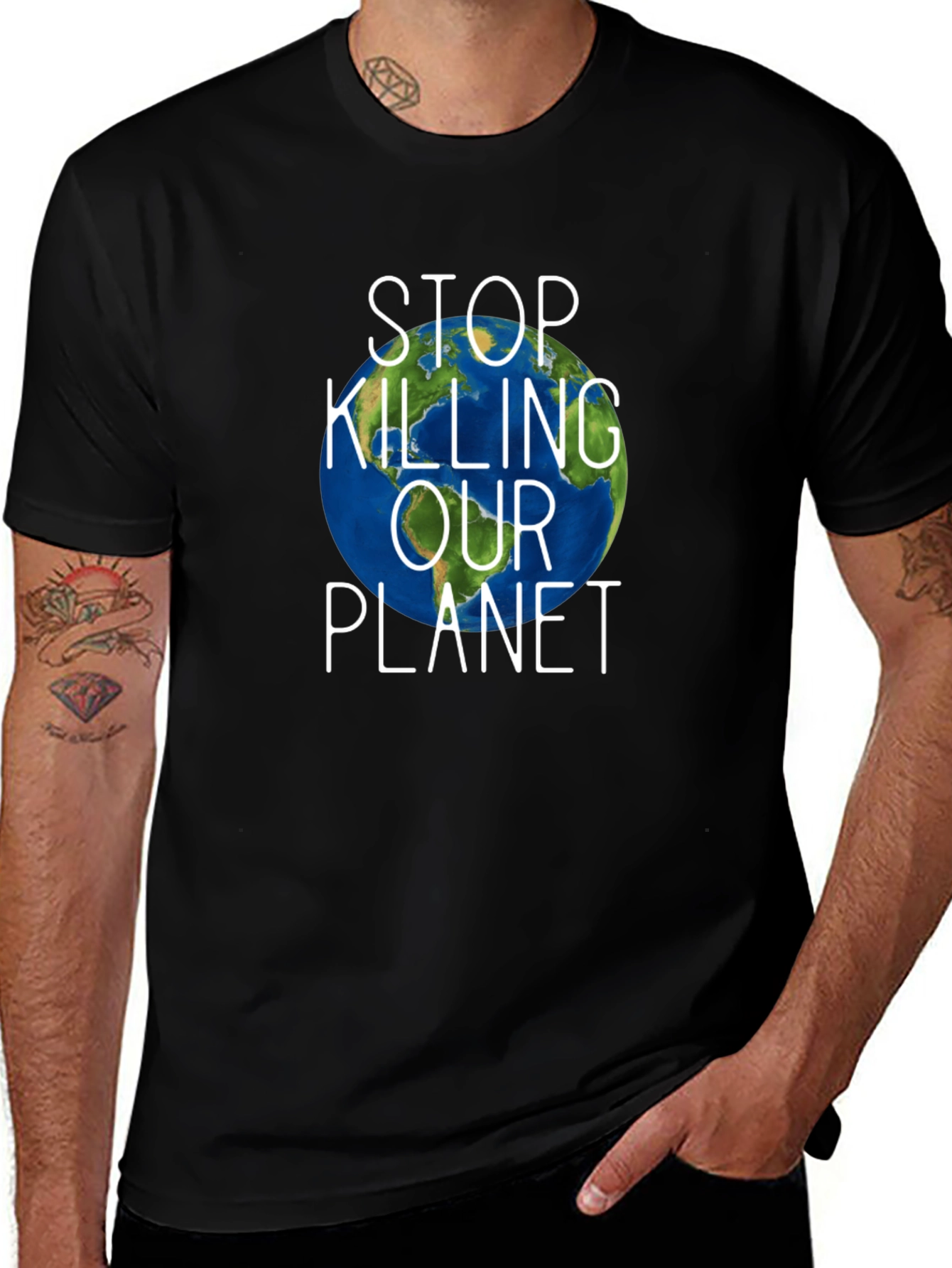 Variant 6 of Eco-Friendly "Stop Killing Our Planet" Graphic T-Shirt