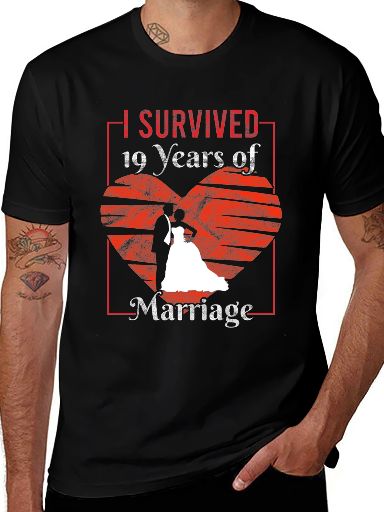 Variant 11 of I Survived 19 Years Marriage Anniversary T-Shirt