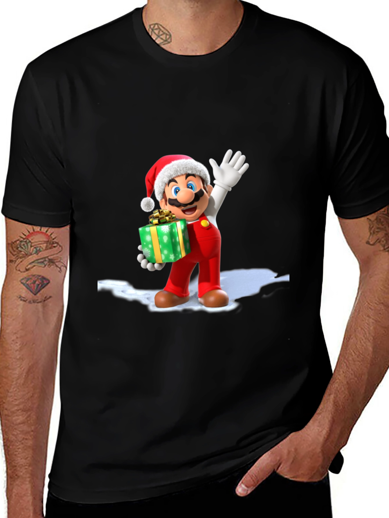 Christmas Mario T-Shirt - Holiday Gift