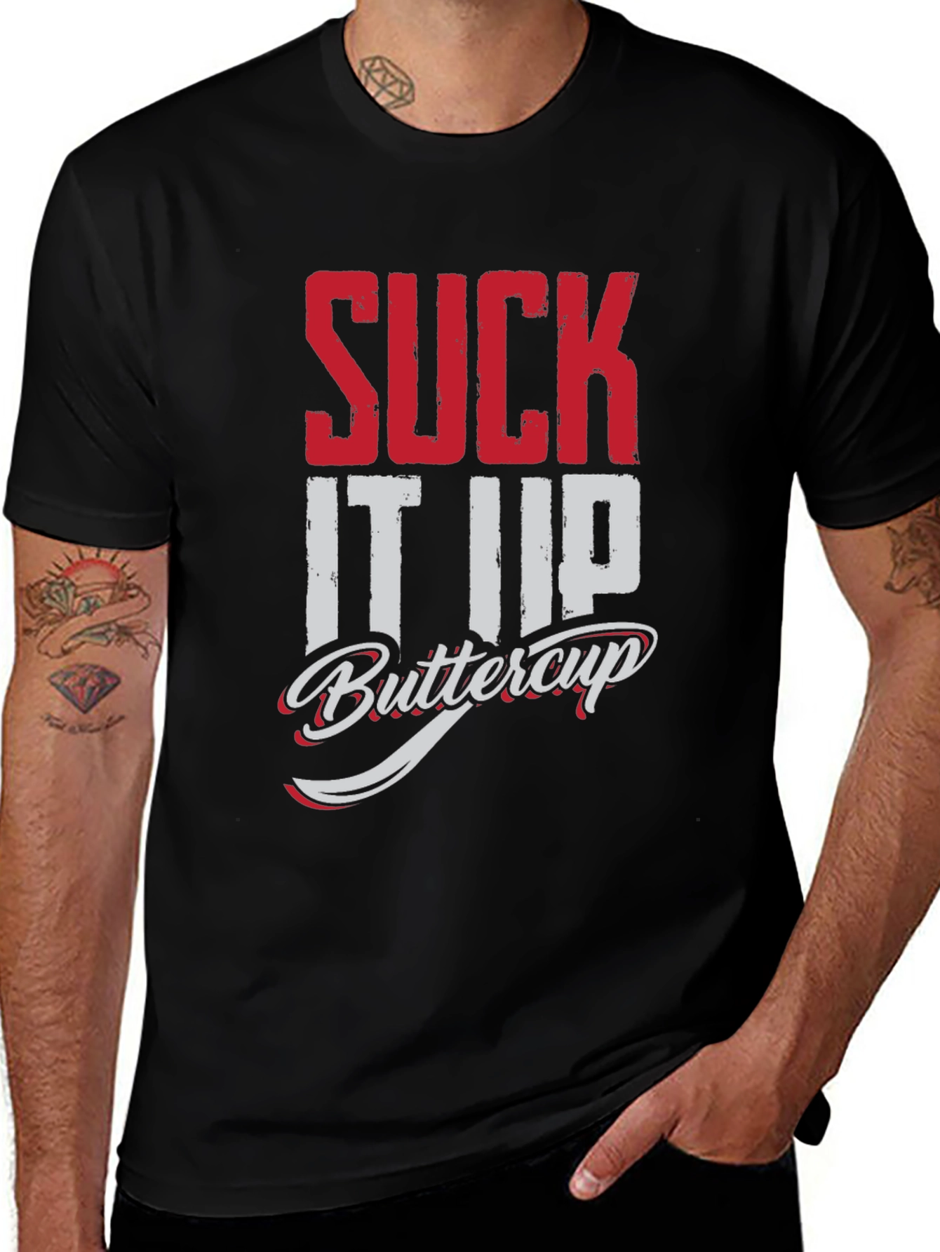 Variant 9 of Suck It Up Buttercup Graphic Tee - Black