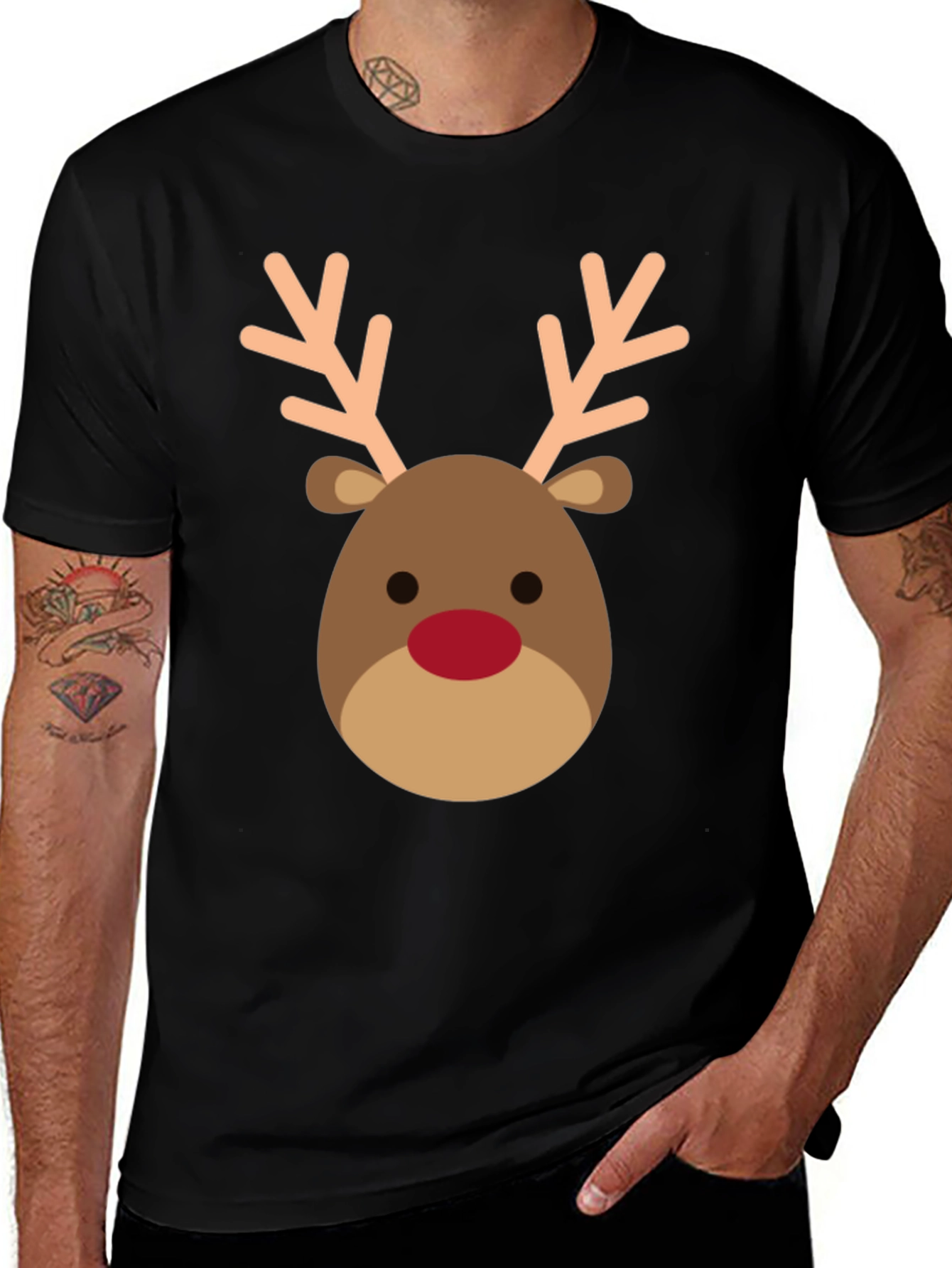 Variant 2 of Reindeer Graphic Tee - Holiday Festive Shirt