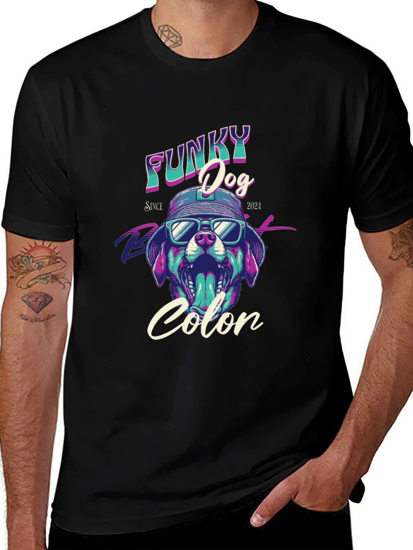 Variant 15 of Funky Dog Colon T-Shirt - Cool Graphic Tee