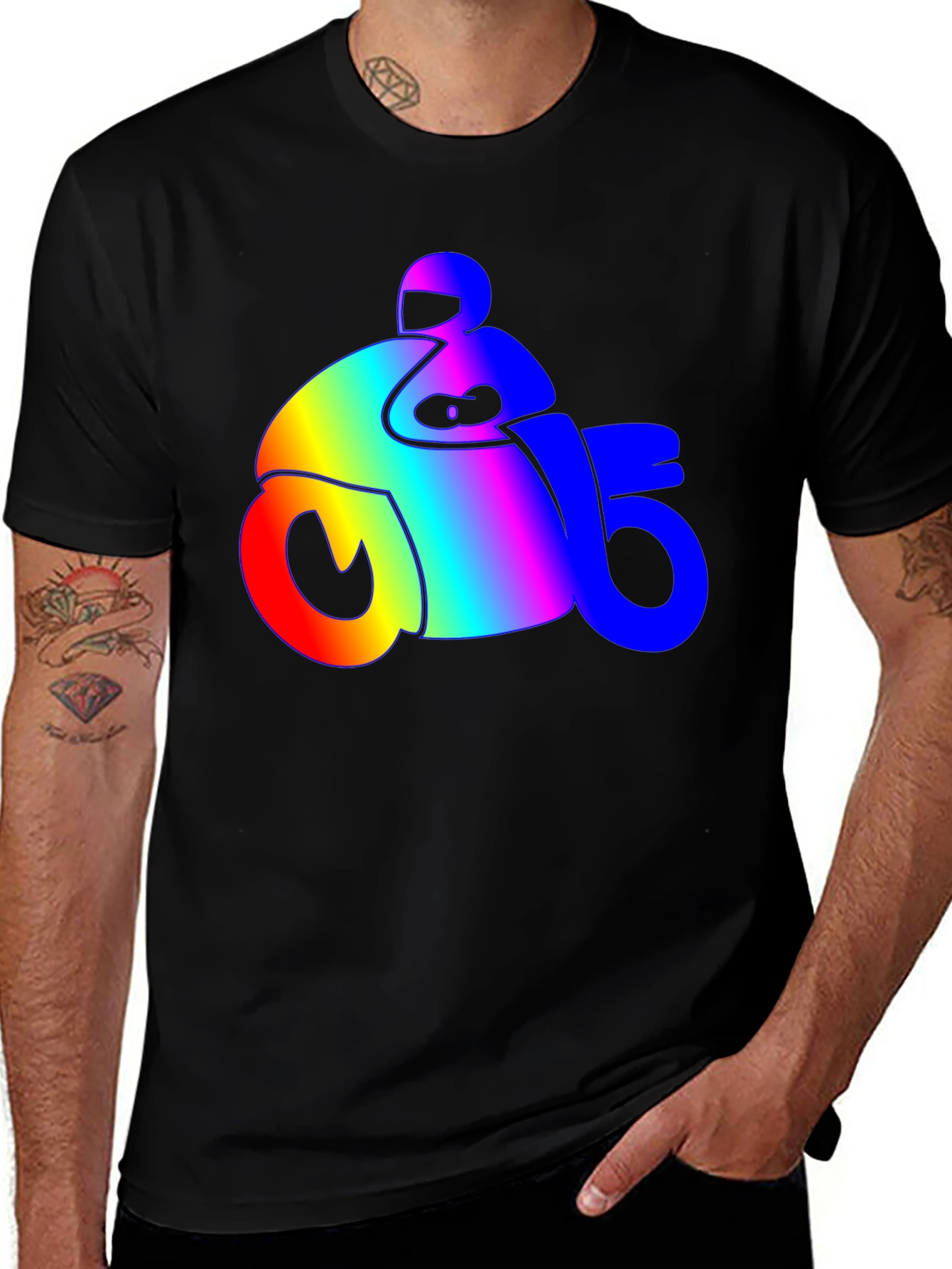 Variant 30 of Rainbow Motorcycle T-Shirt