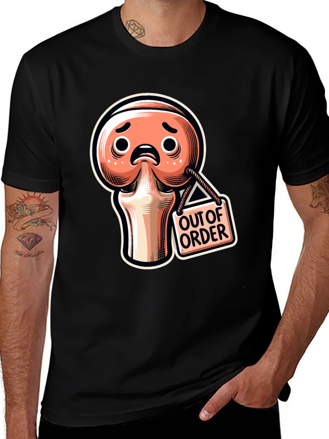 Variant 13 of Funny 'Out of Order' Bone Graphic T-Shirt