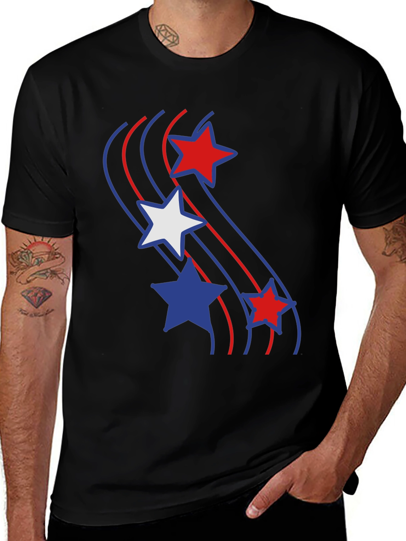 Variant 17 of Patriotic Stars & Stripes Graphic Tee