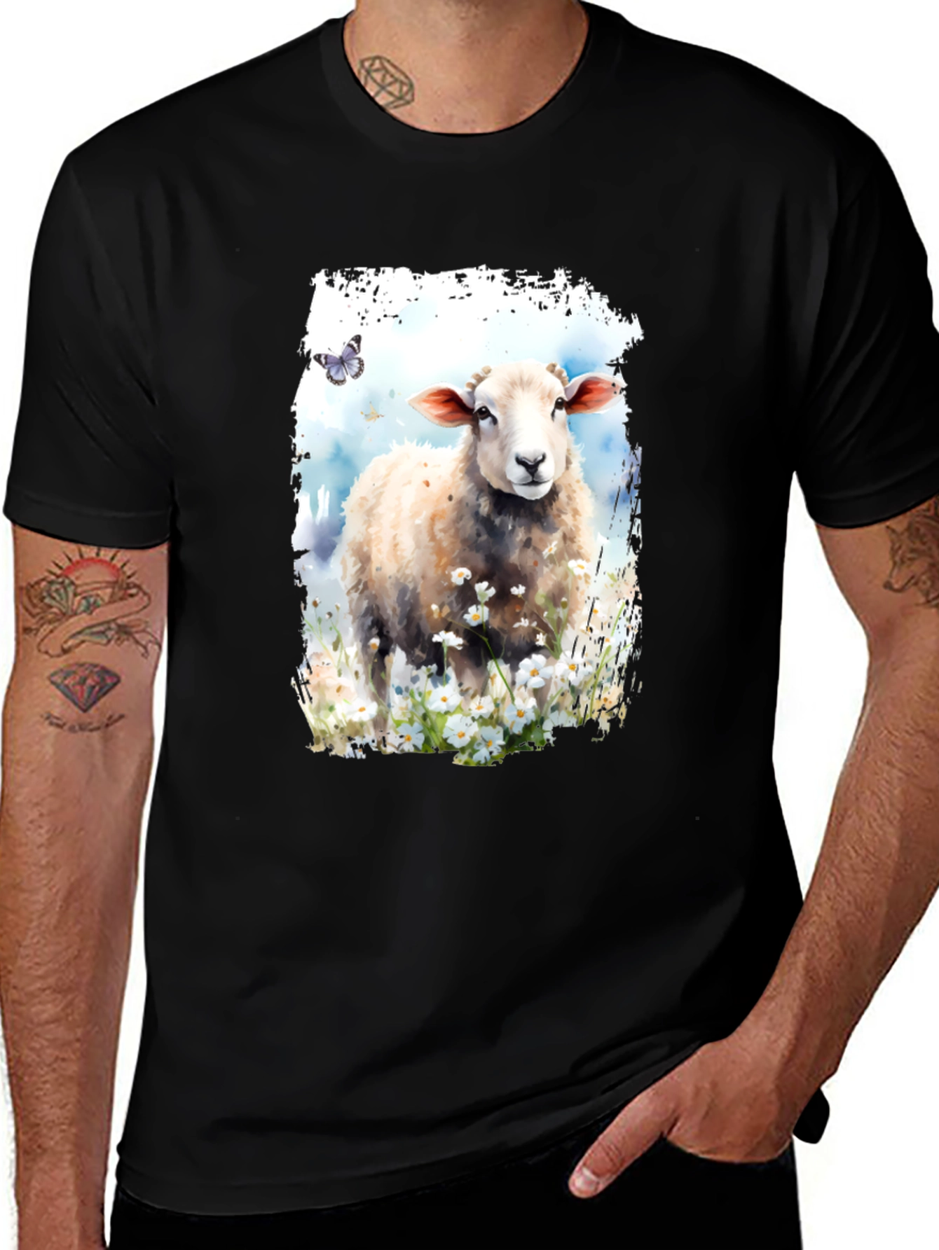 Black Sheep Meadow Black Graphic Tee main image