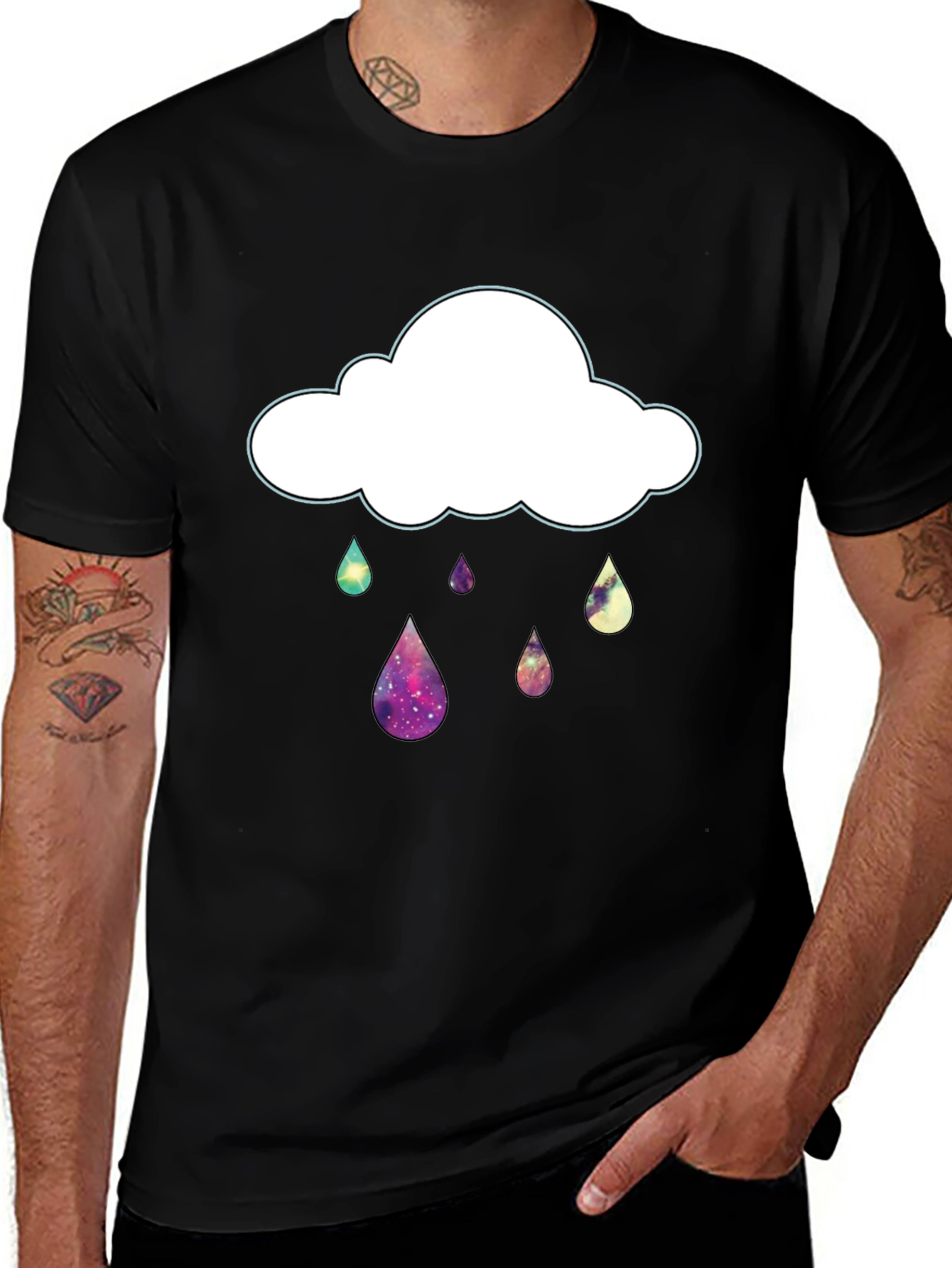 Galaxy Rain Cloud Graphic T-Shirt