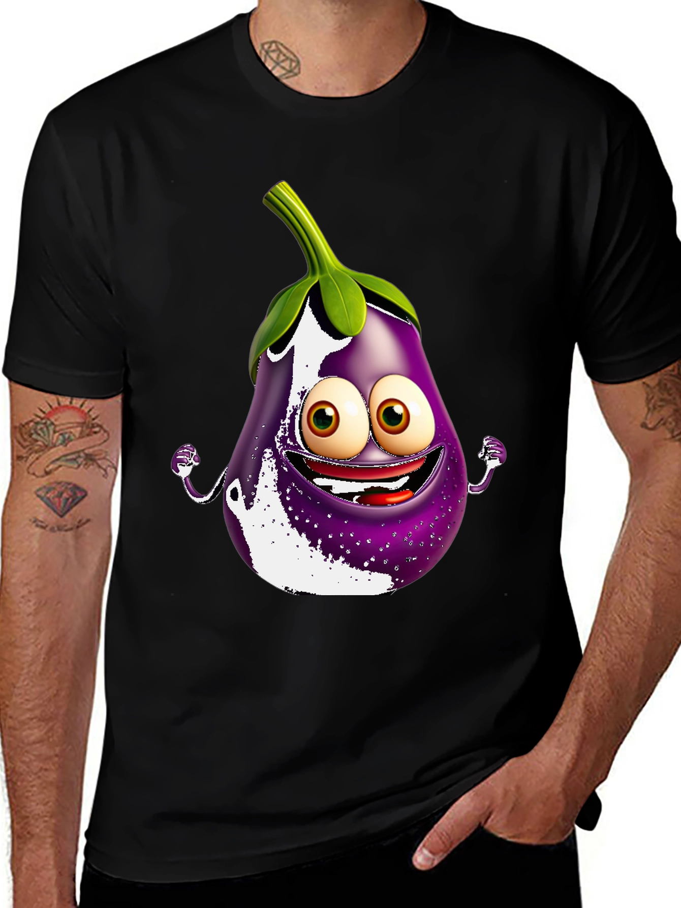 Variant 20 of Eggplant Cartoon T-Shirt - Fun & Unique Design