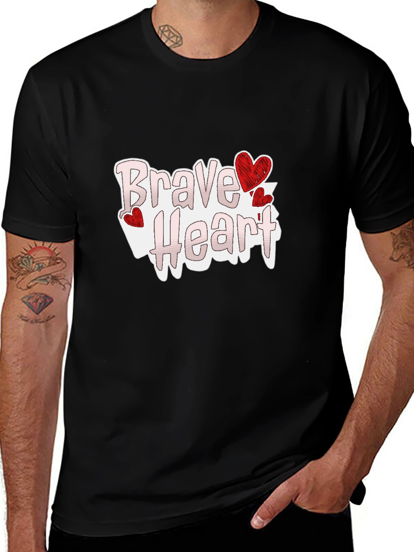 Variant 14 of Brave Heart Graphic Tee - Love Valentine's Day