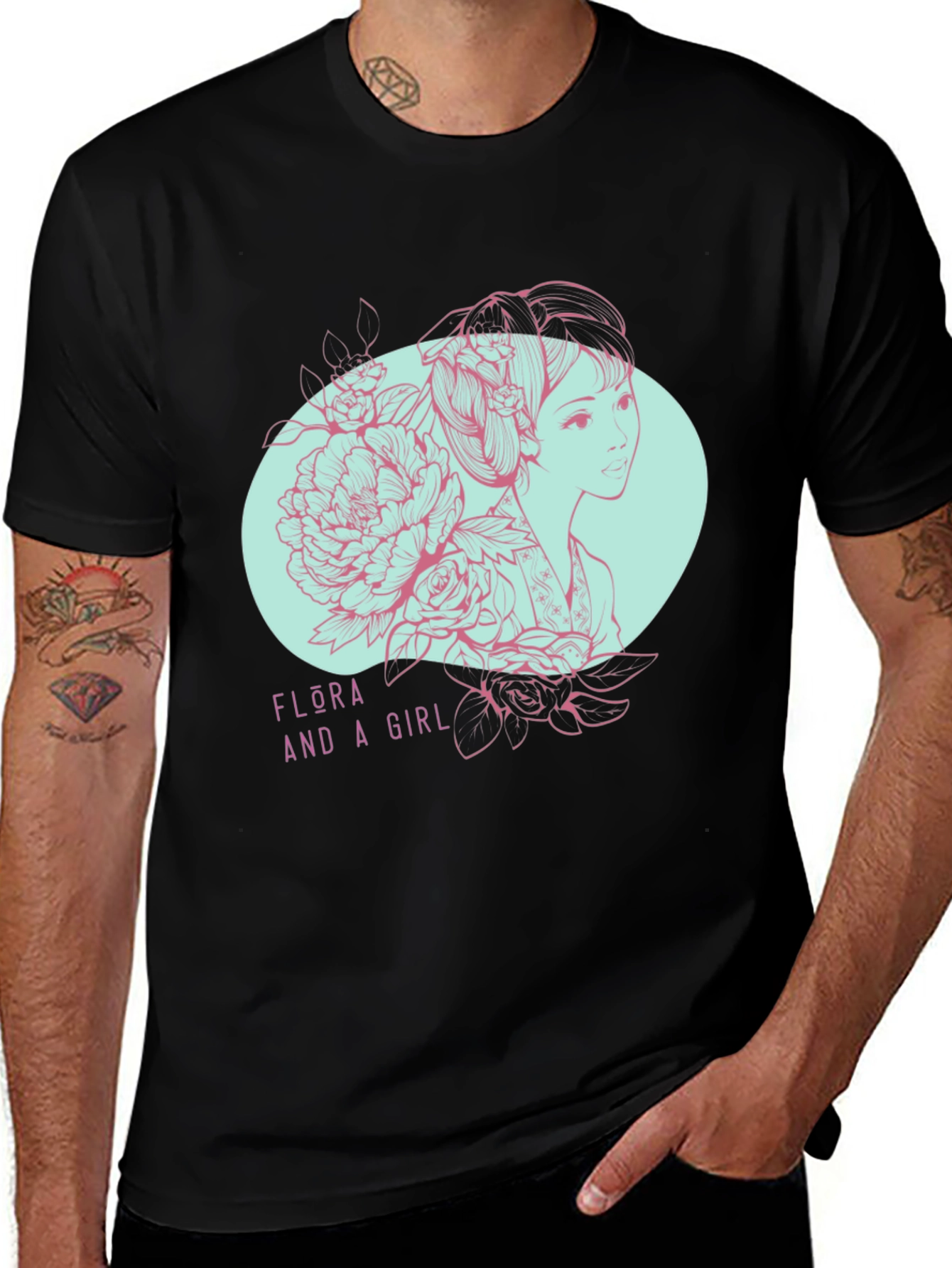 Variant 18 of Flora and a Girl Tee - Unique Graphic Design