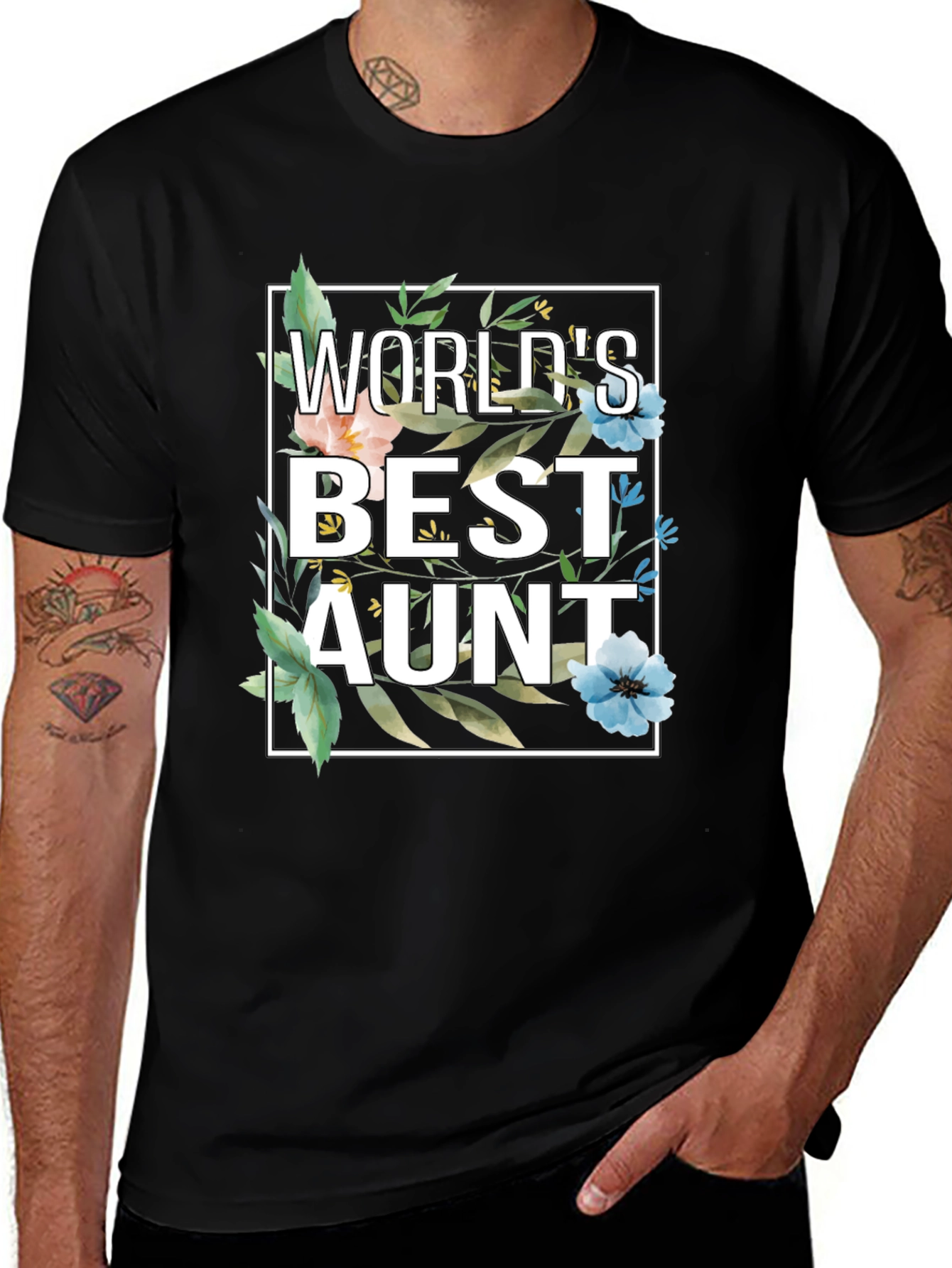 Variant 14 of World's Best Aunt Floral T-Shirt - Perfect Gift
