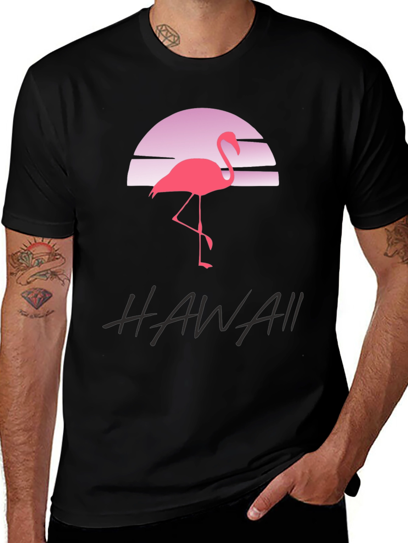 Variant 7 of Hawaii Flamingo Sunset Graphic T-Shirt