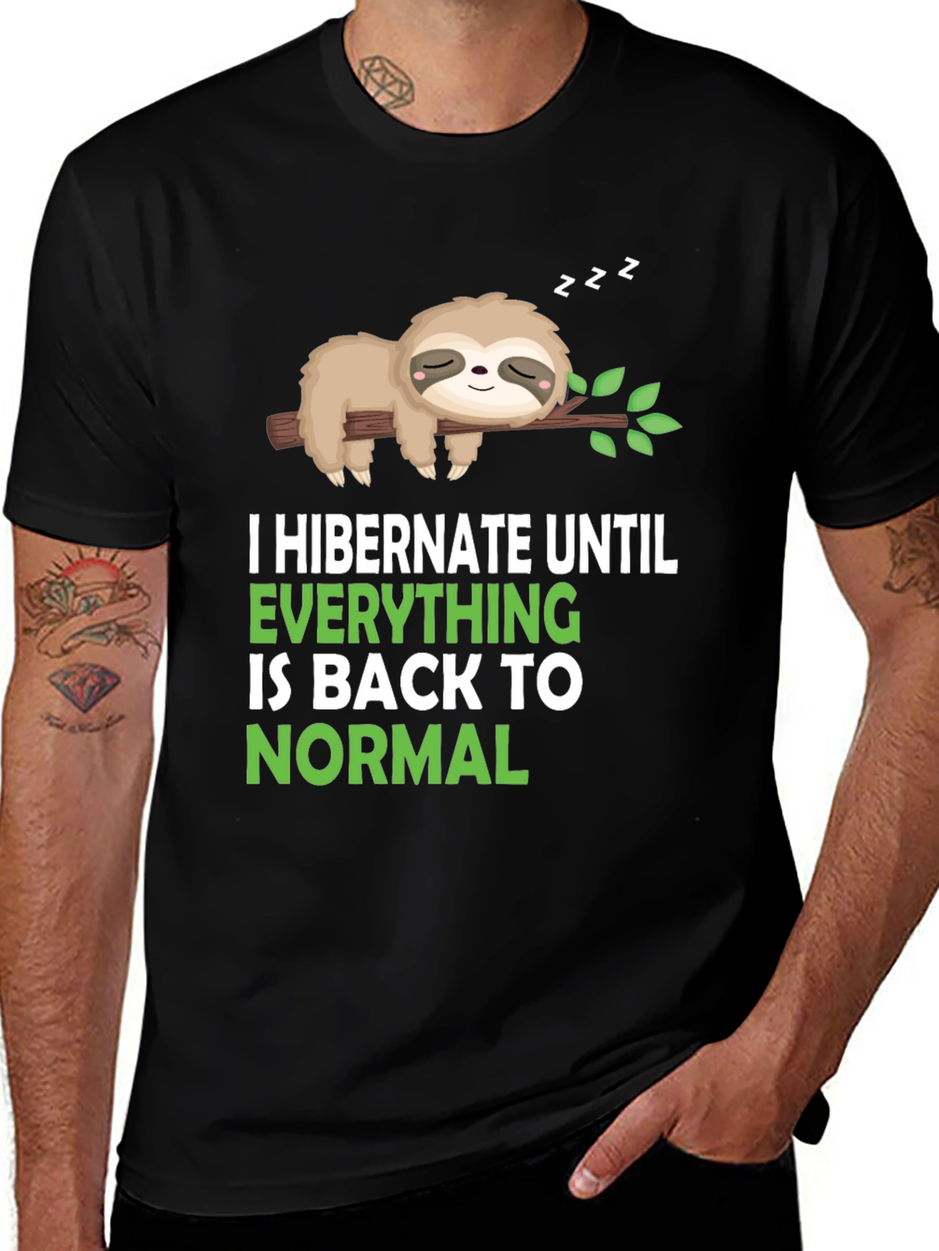 Variant 9 of Hibernation Sloth Graphic Tee - Soft Cotton Blend