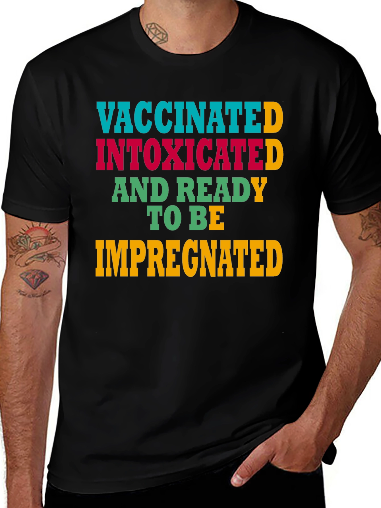 Variant 19 of Vaccinated, Intoxicated, Ready T-Shirt