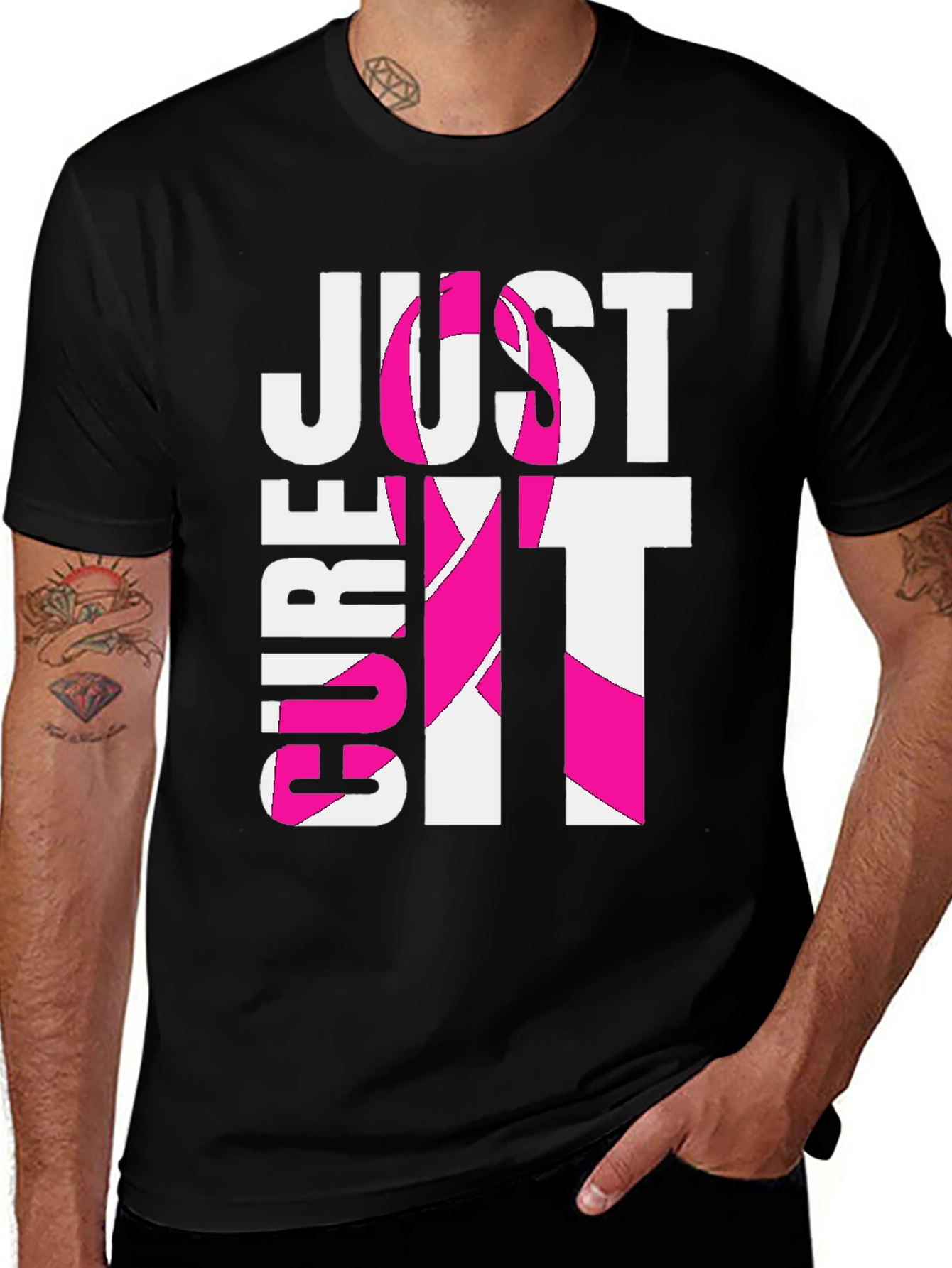 Variant 9 of Just Cure It T-Shirt - Breast Cancer Awareness Tee
