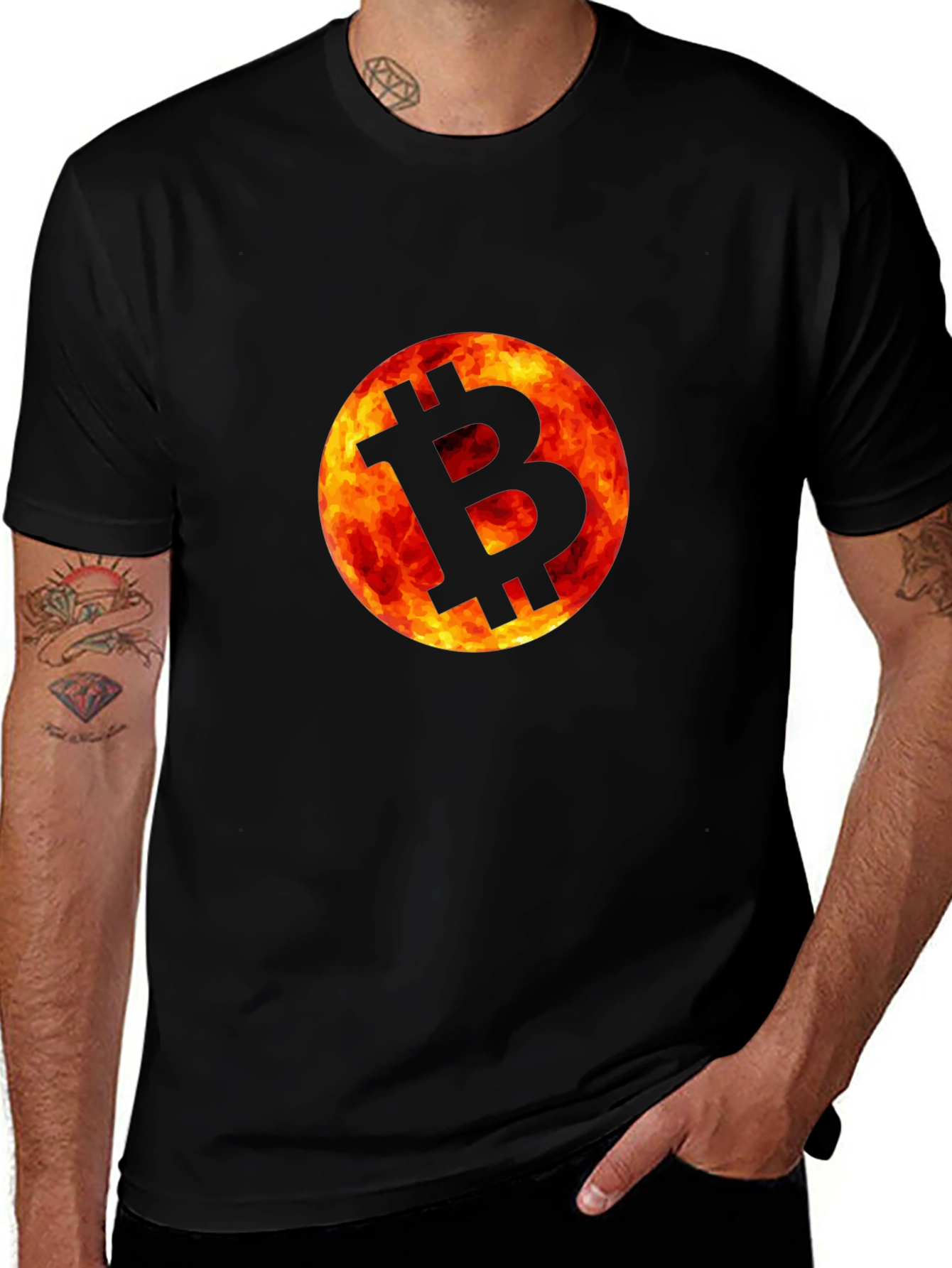 Bitcoin Fireball Black T-Shirt - Crypto Tee