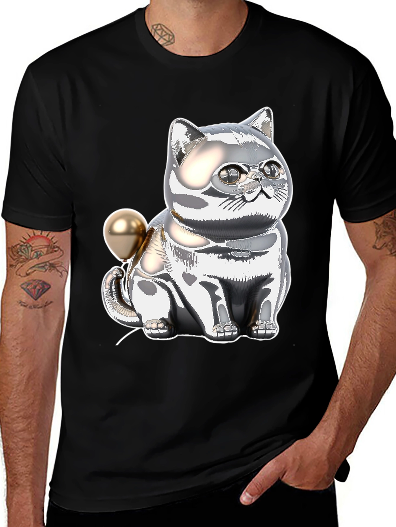 Variant 25 of Chrome Cat Balloon T-Shirt