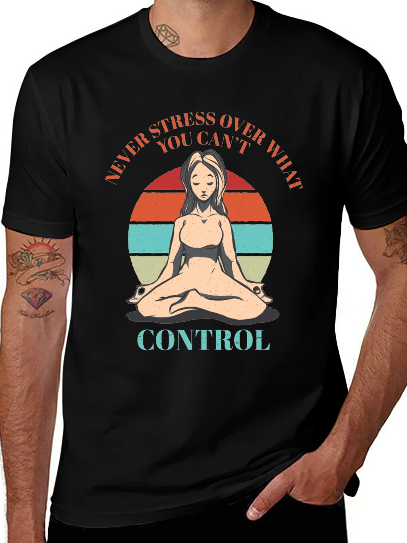 Variant 8 of Relaxed Fit Yoga Meditation T-Shirt