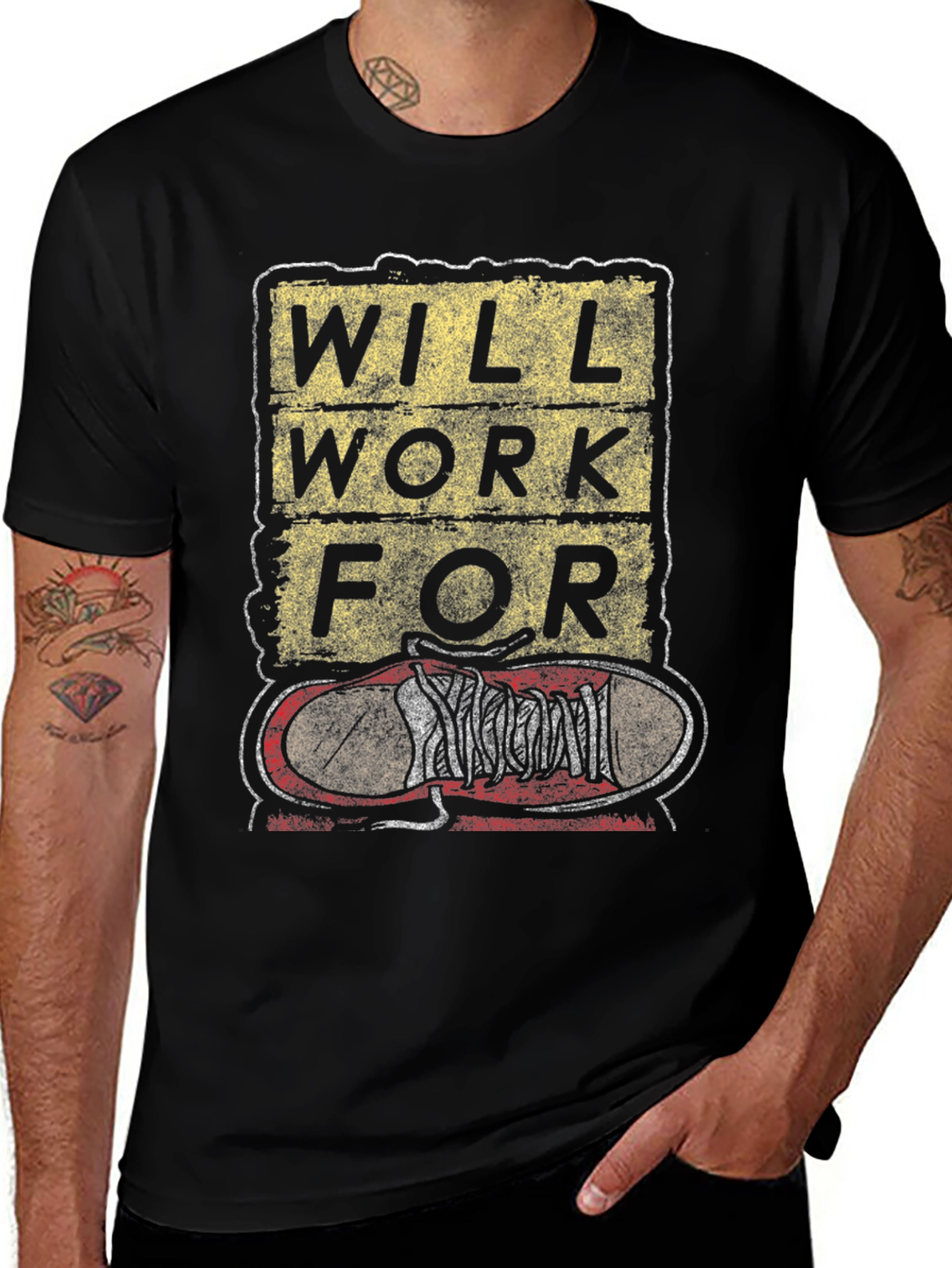Variant 8 of Will Work for Shoes T-Shirt