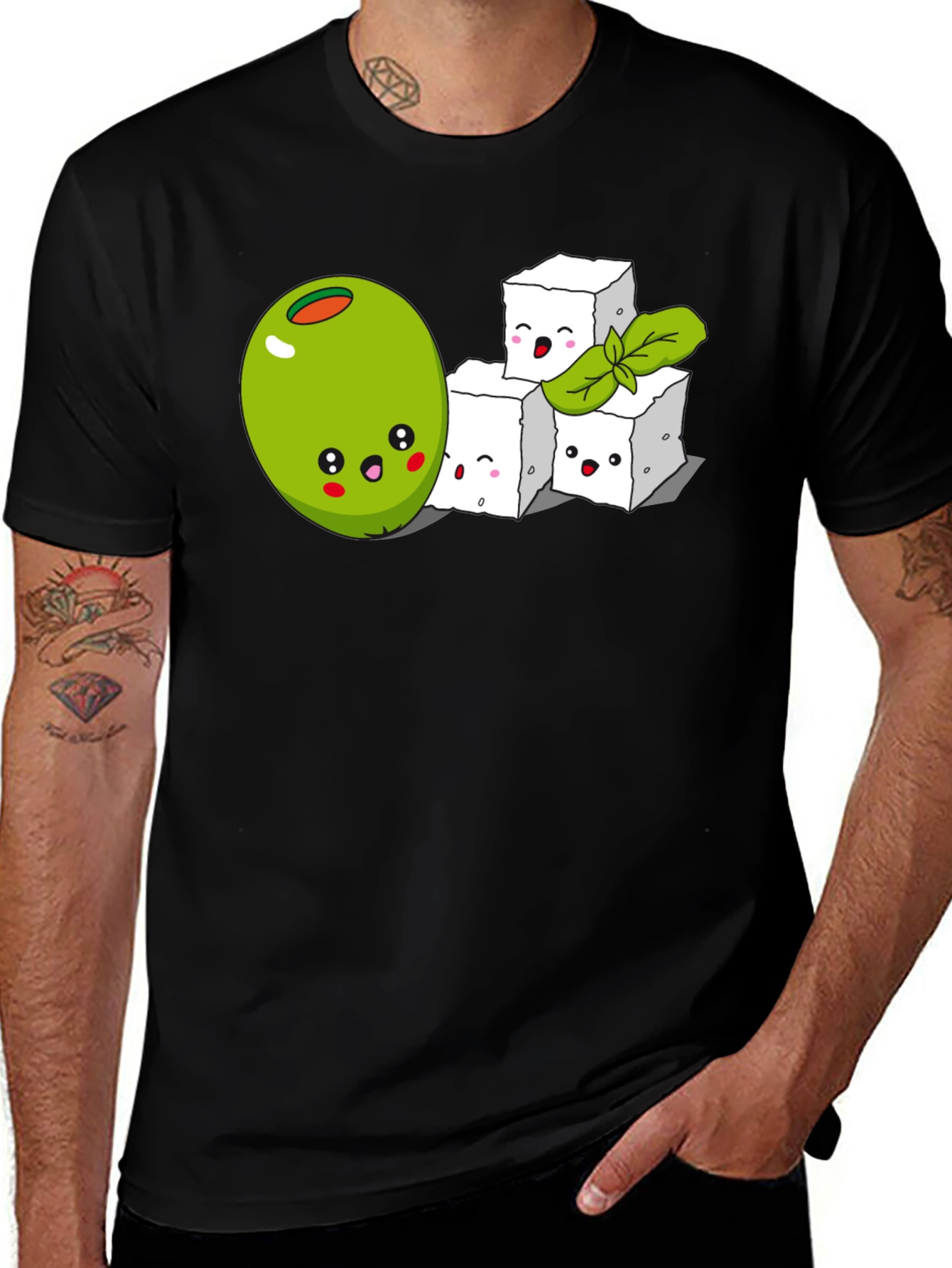 Variant 15 of Olive and Feta Cartoon Graphic T-Shirt