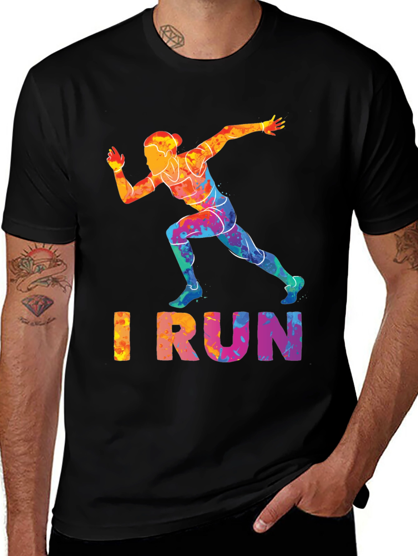 Variant 15 of I Run Graphic Tee - Colorful Women's Runner