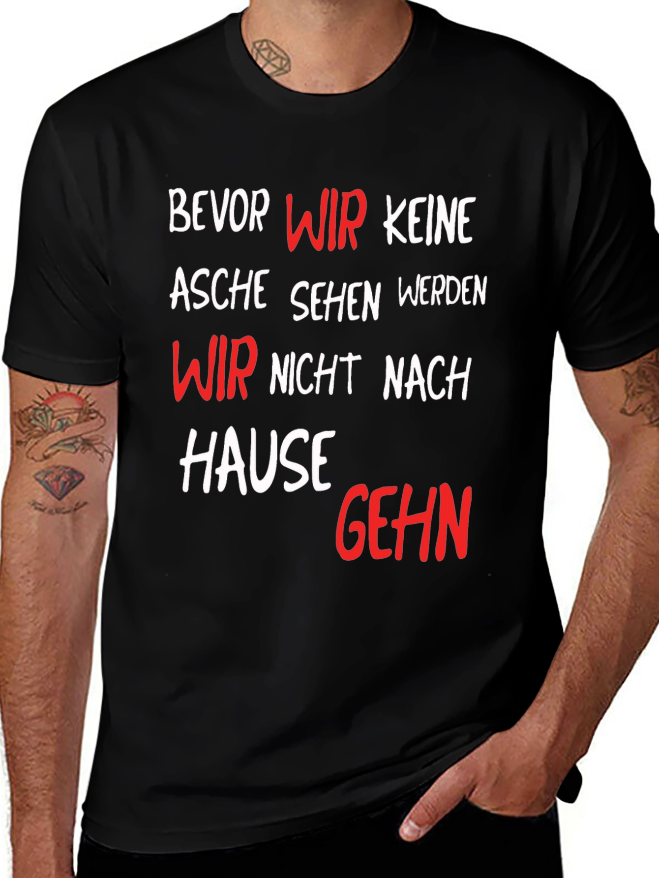 Variant 24 of Black T-Shirt with Funny German Slogan