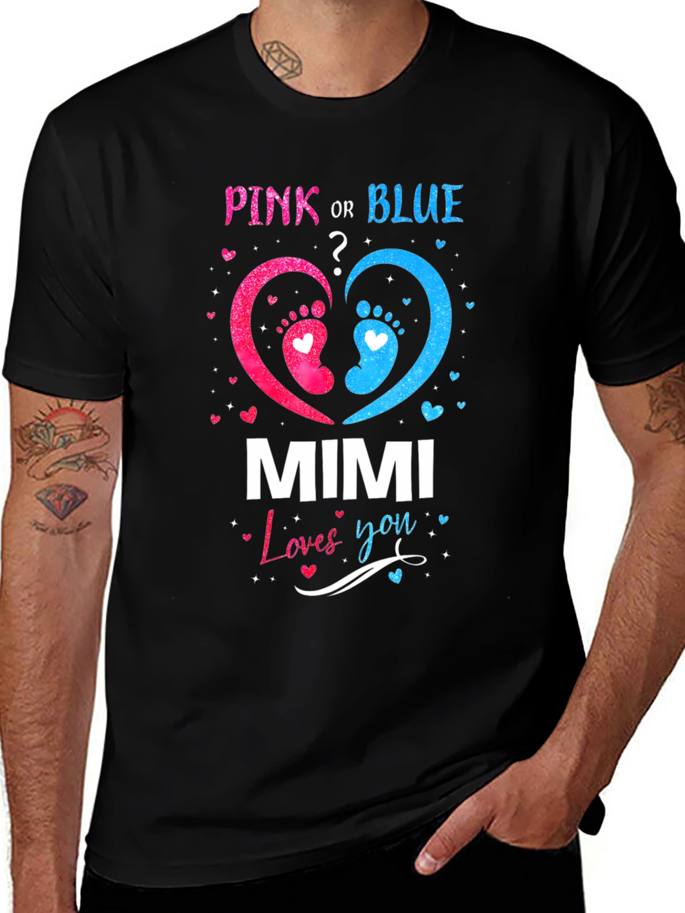 Variant 21 of Pink or Blue Mimi Loves You Gender Reveal T-Shirt