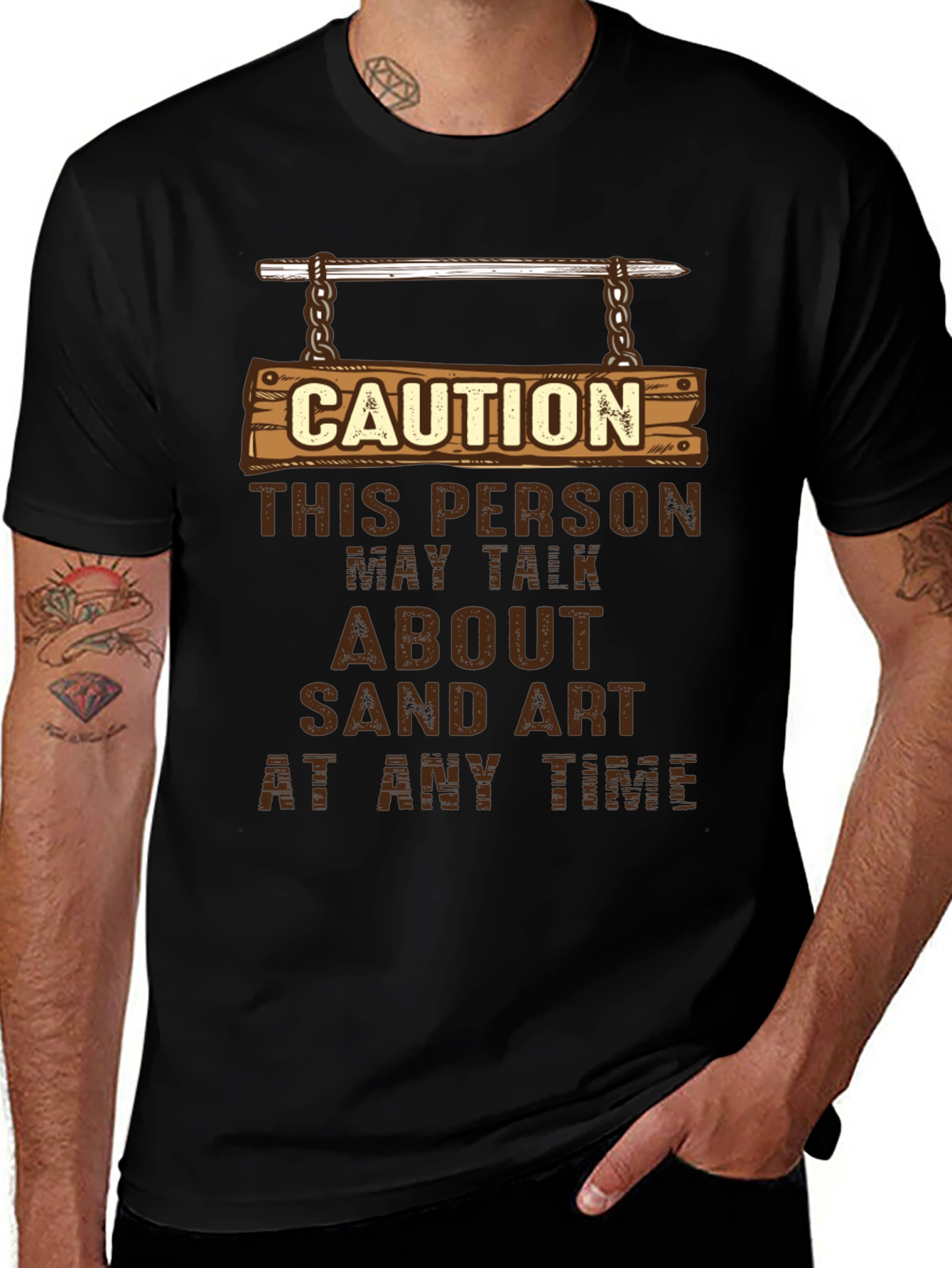 Variant 25 of Caution Sand Art T-Shirt
