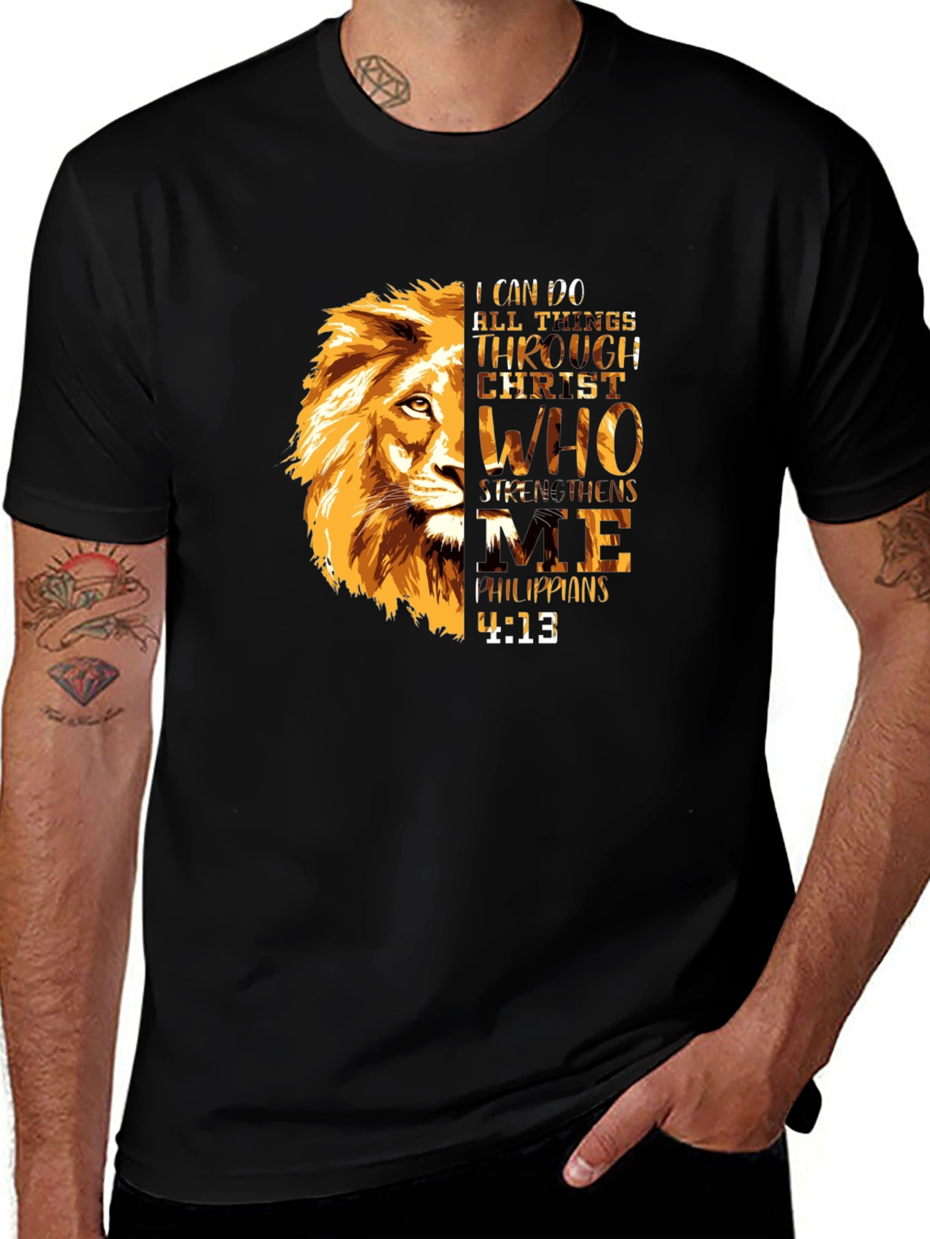 Variant 12 of Lion & Scripture Graphic Print Tee