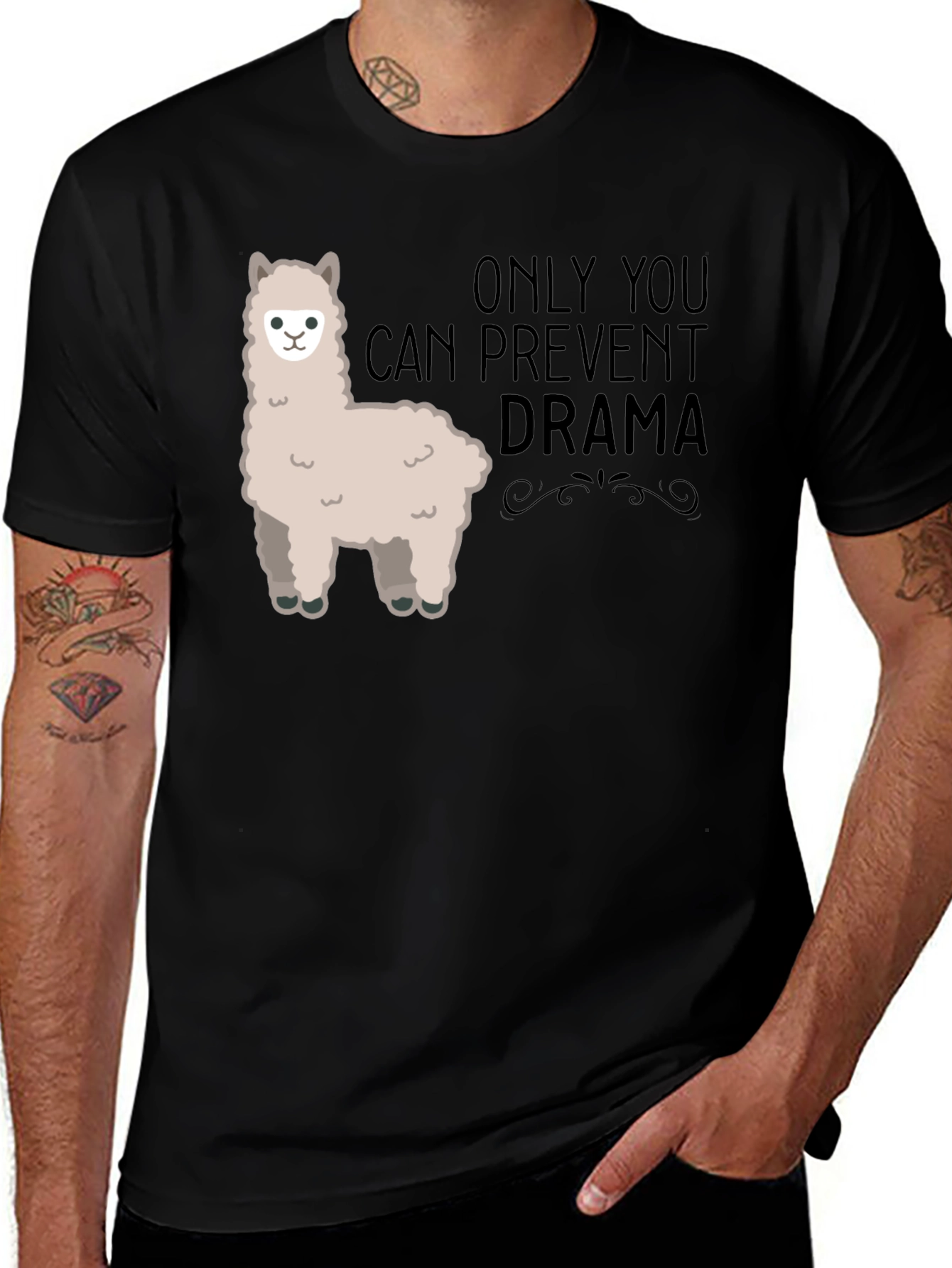 Variant 30 of Prevent Drama Llama T-Shirt - Mens Humor Graphic Tee