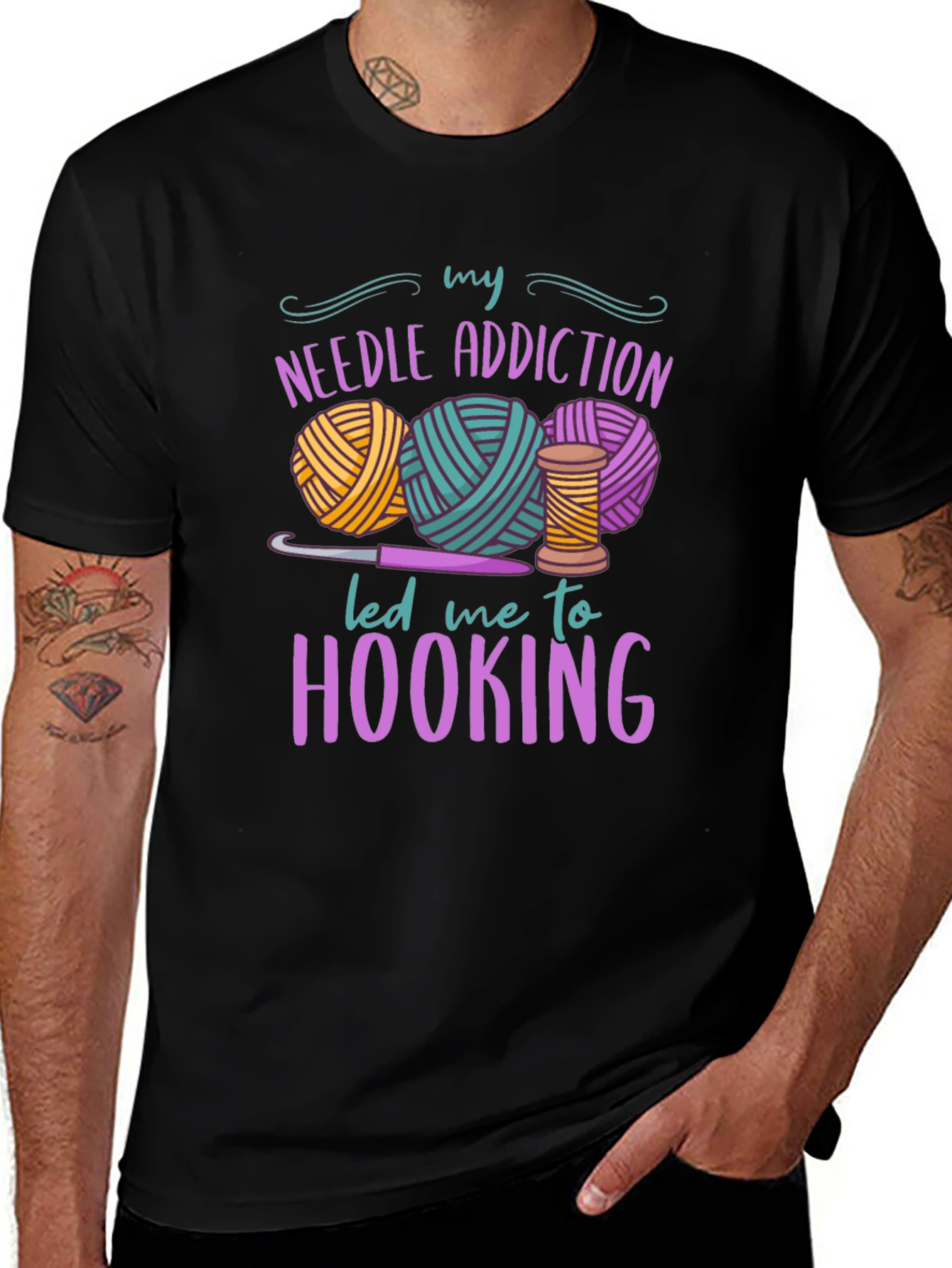 Needle Addiction Hooking T-Shirt - Crafty Apparel