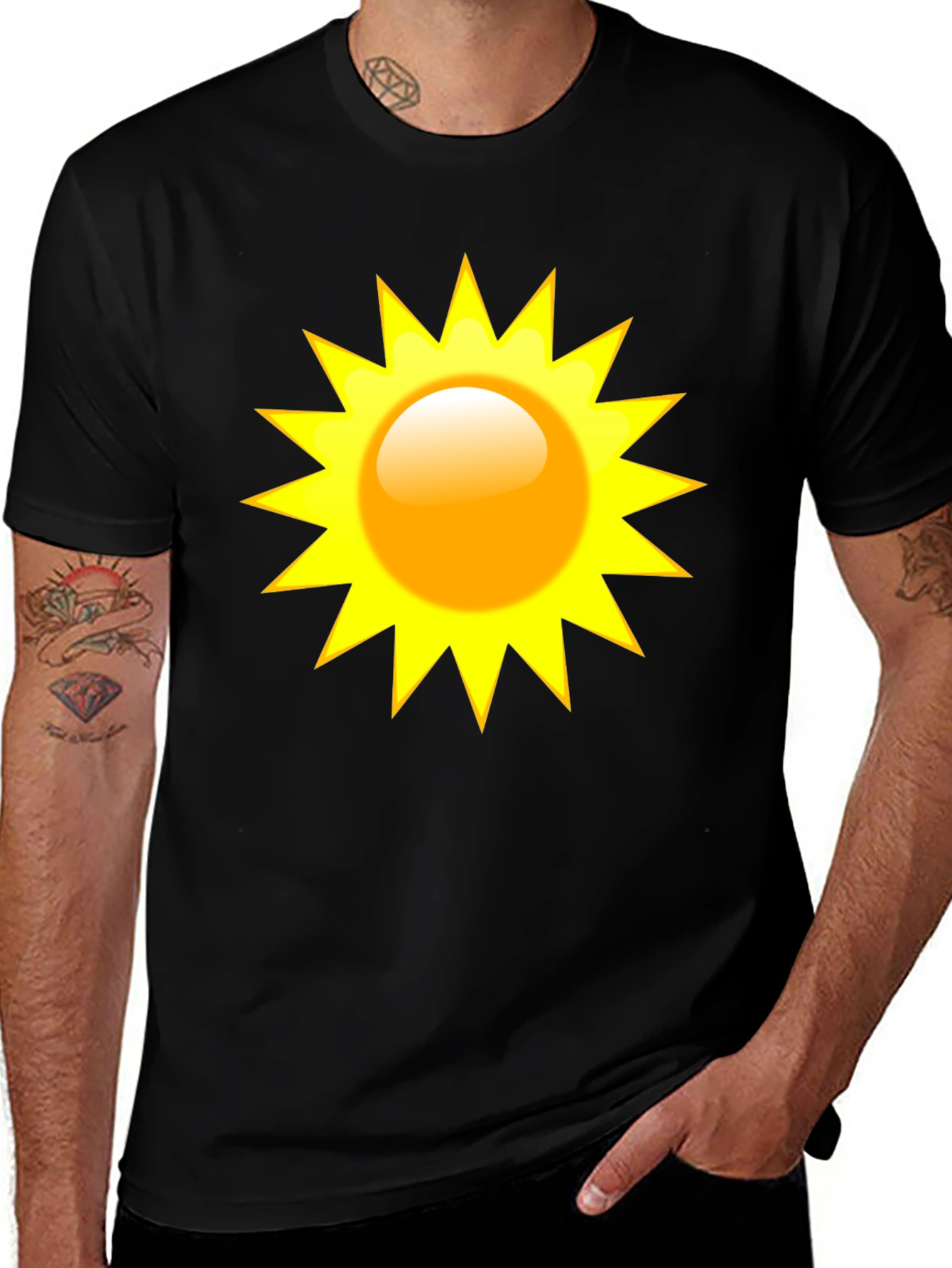 Variant 19 of Sun Graphic Black T-Shirt