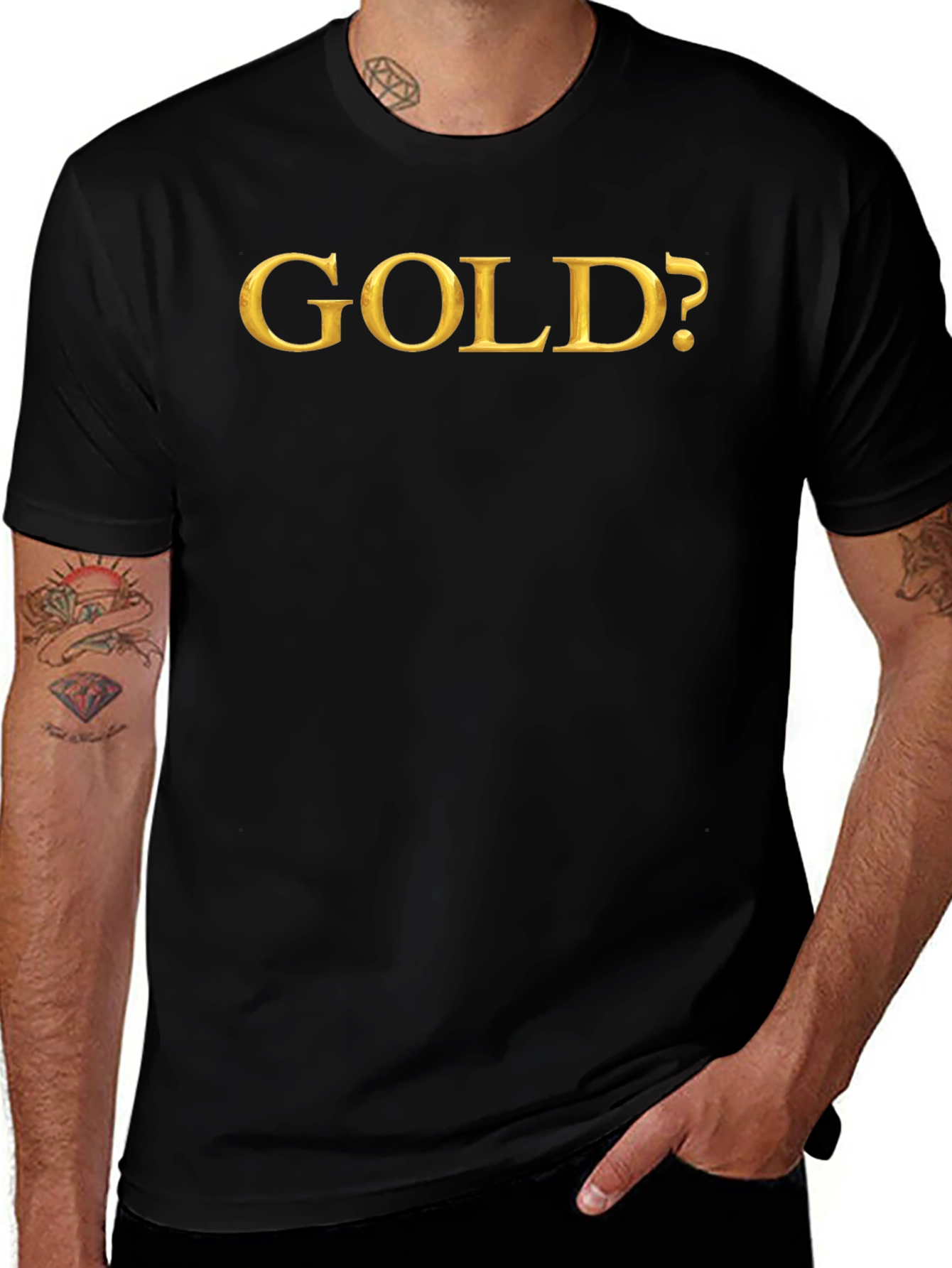 Variant 3 of Gold? Graphic T-Shirt - Premium Quality, Short Sleeve