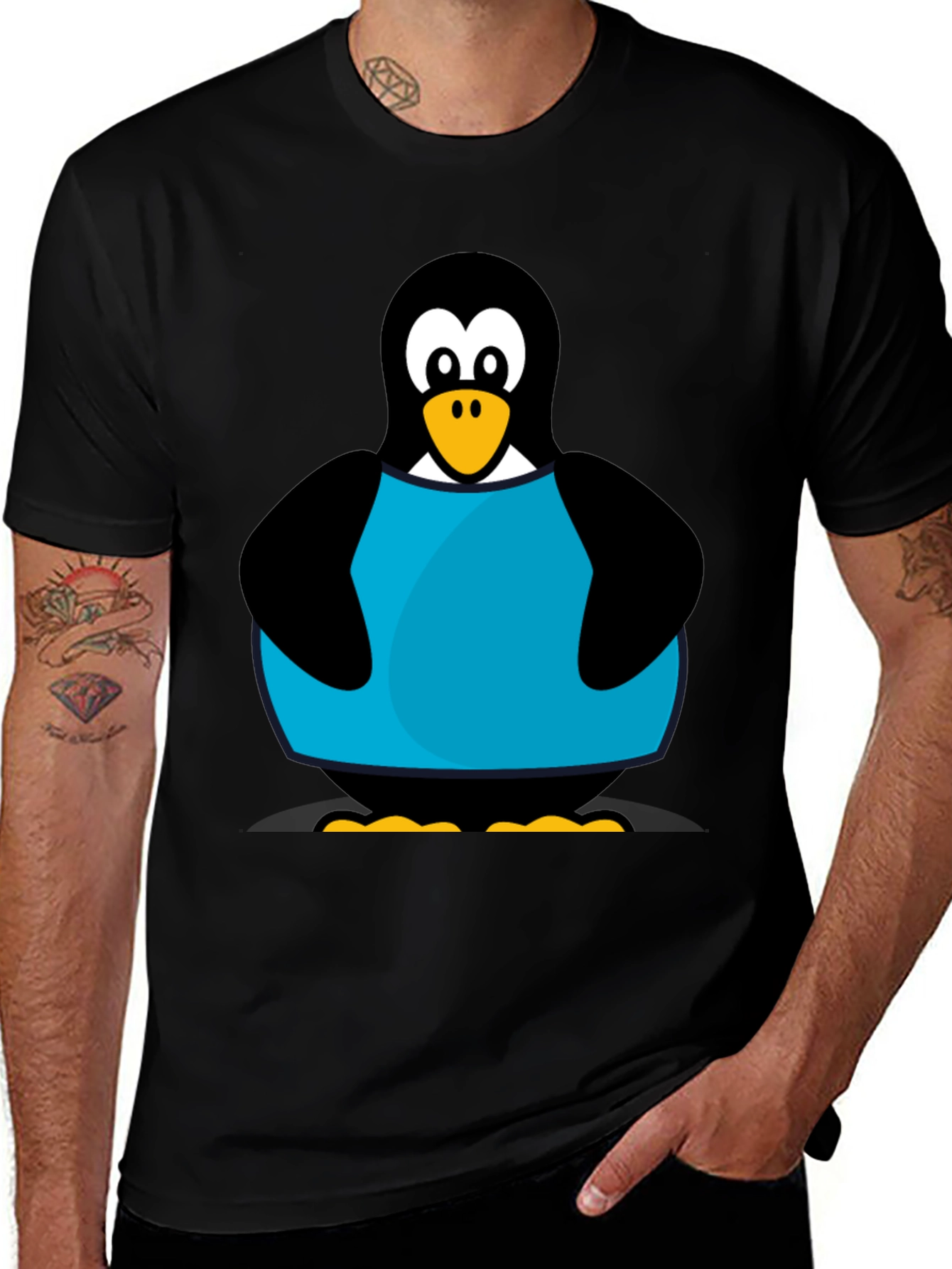 Variant 26 of Penguin Graphic T-Shirt - Black Cotton Tee