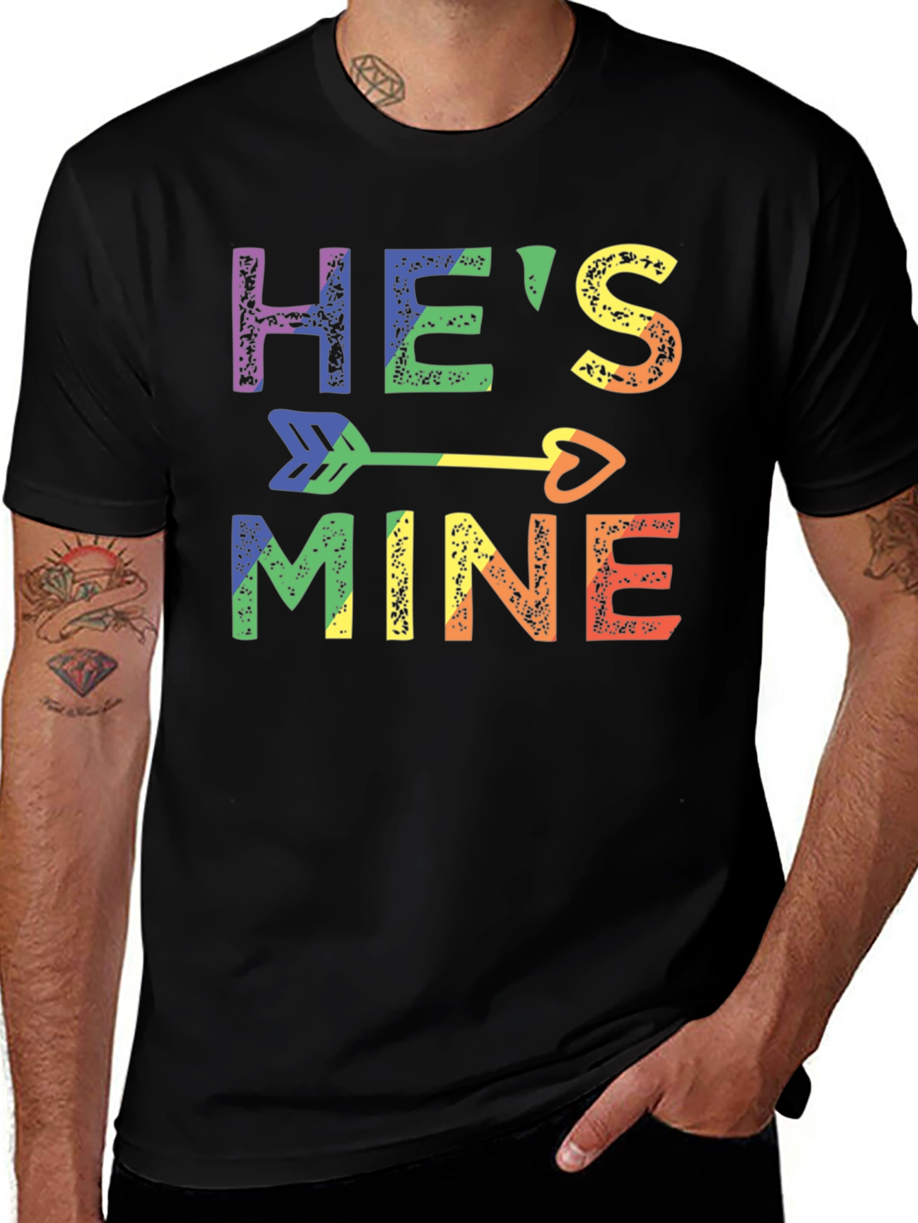 He's Mine Rainbow Pride T-Shirt