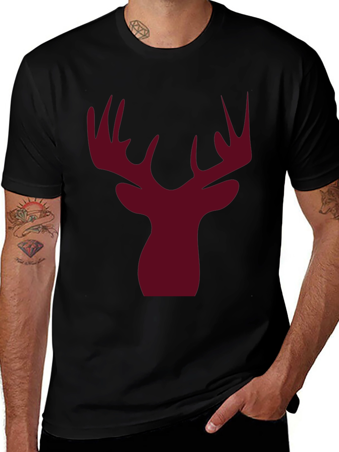 Variant 26 of Deer Silhouette T-Shirt - Black