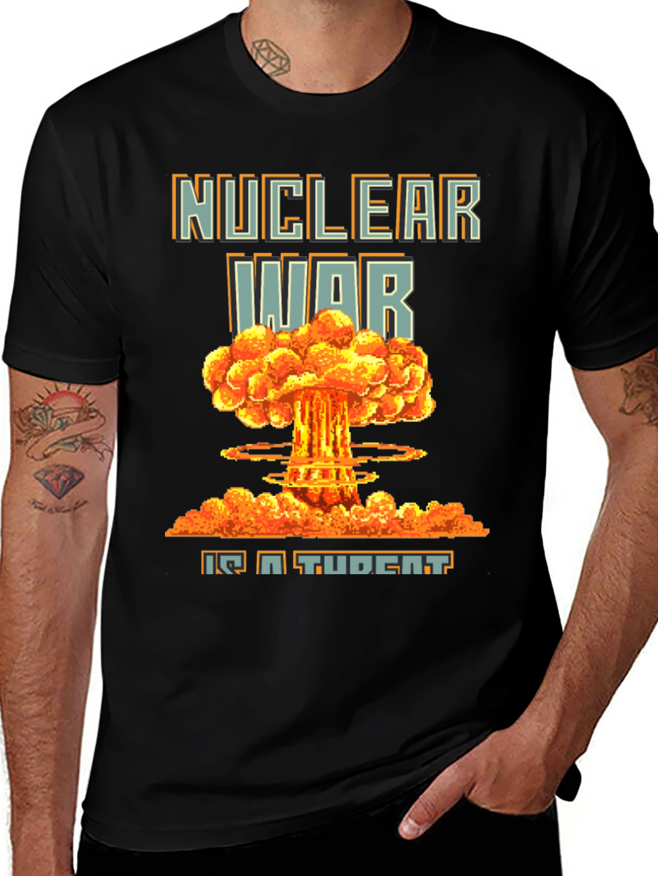 Variant 21 of Nuclear War IQ Student Black Graphic T-Shirt