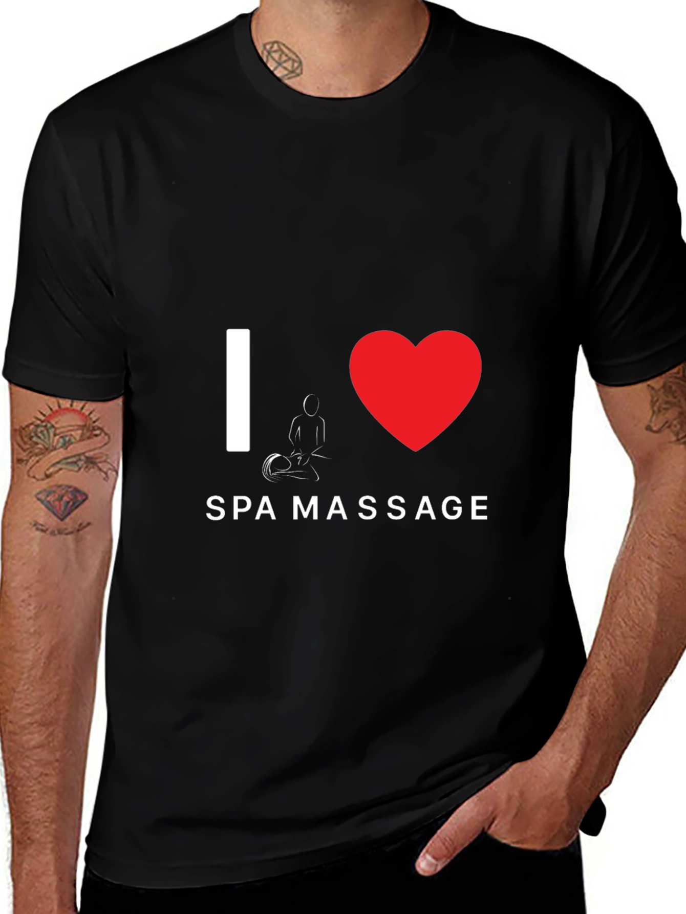 Variant 19 of I Heart Spa Massage Black T-Shirt