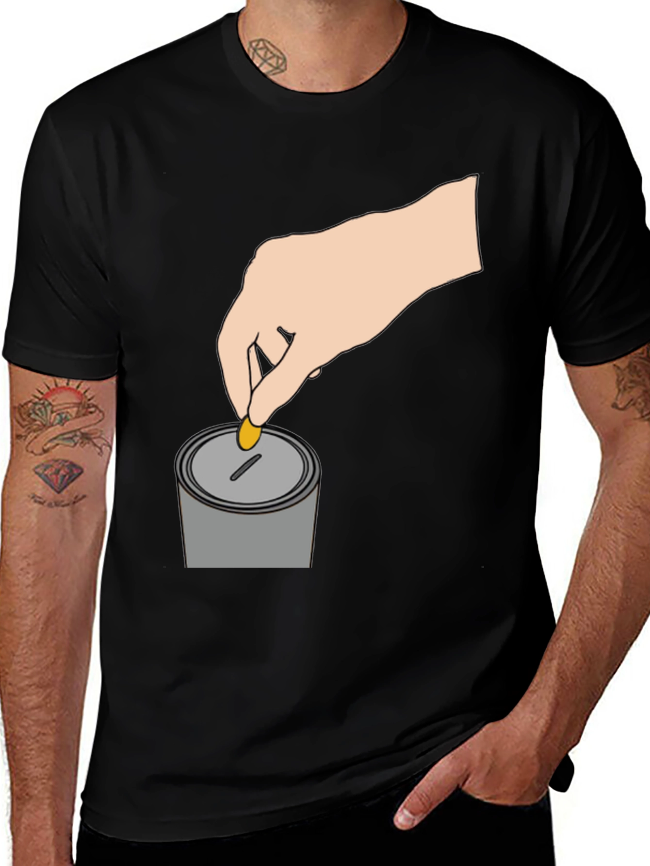 Variant 28 of Donate Coin T-Shirt - Black