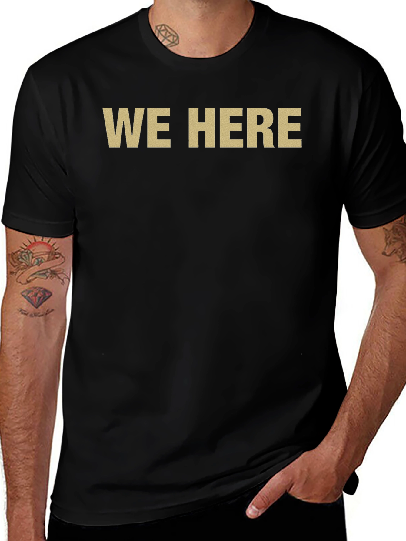 Variant 23 of Men's 'We Here' Graphic T-Shirt