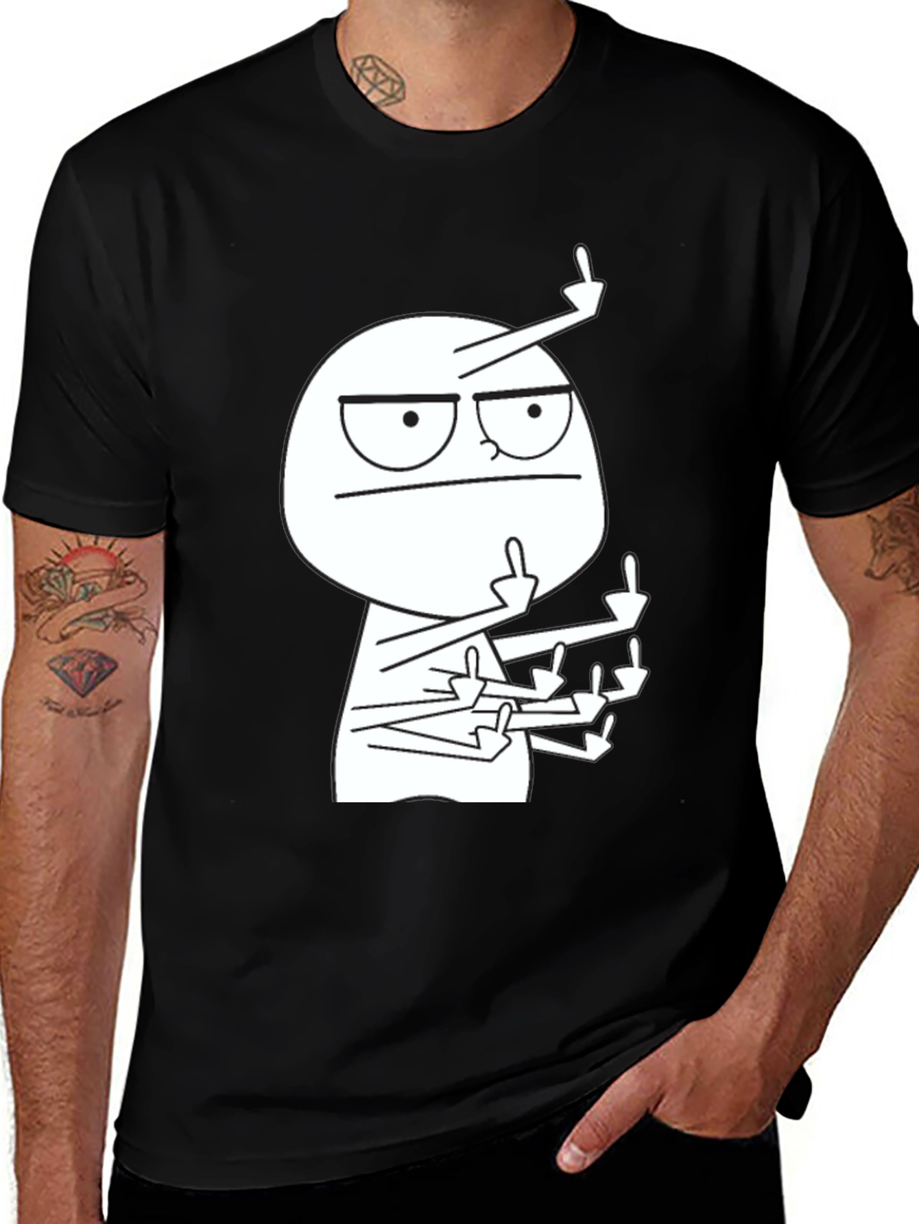Variant 13 of Middle Finger Meme Graphic T-Shirt
