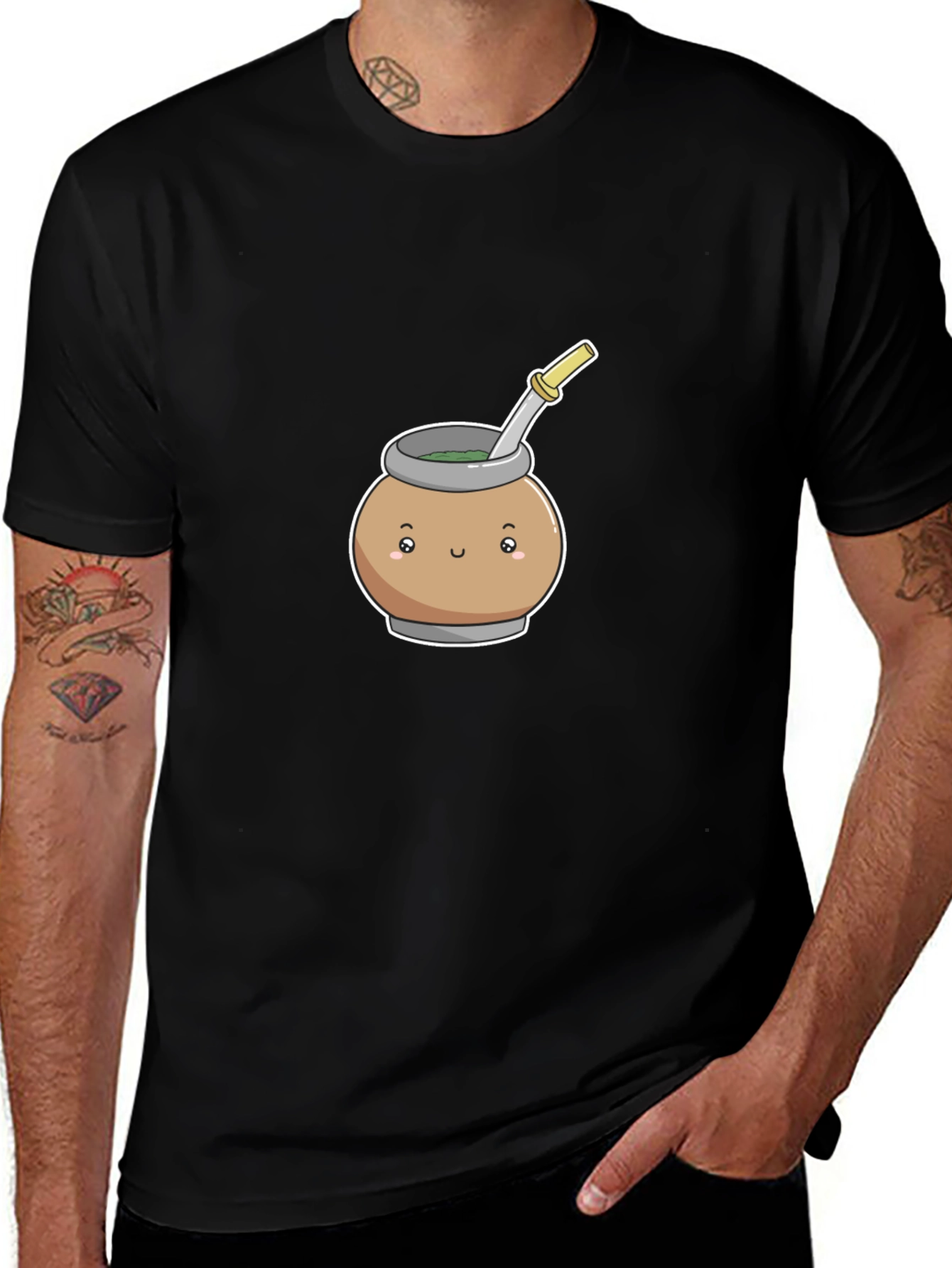 Variant 19 of Cute Mate Tea T-Shirt - Black