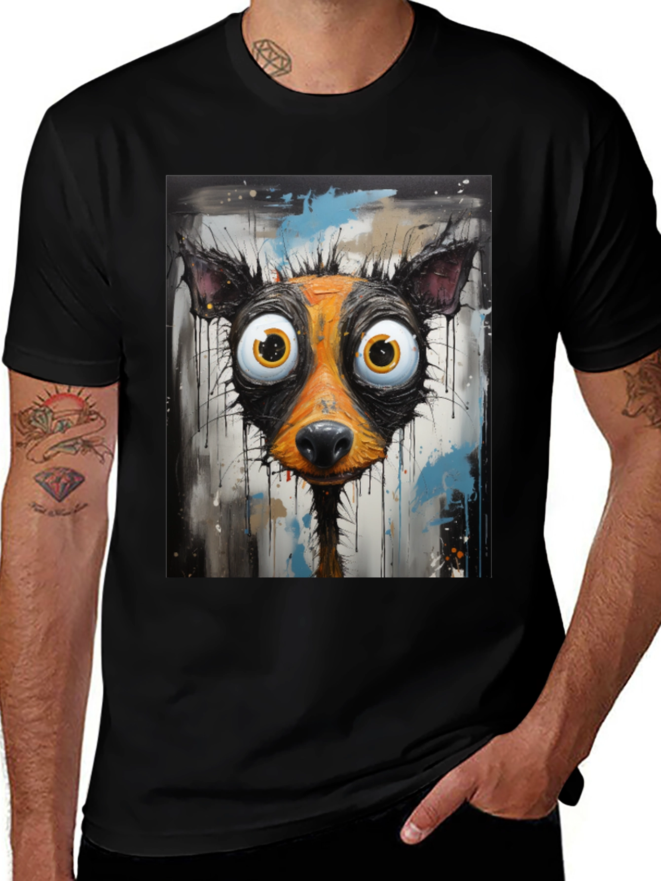 Variant 16 of Cartoon Dog Graphic Tee - Funky Art Shirt