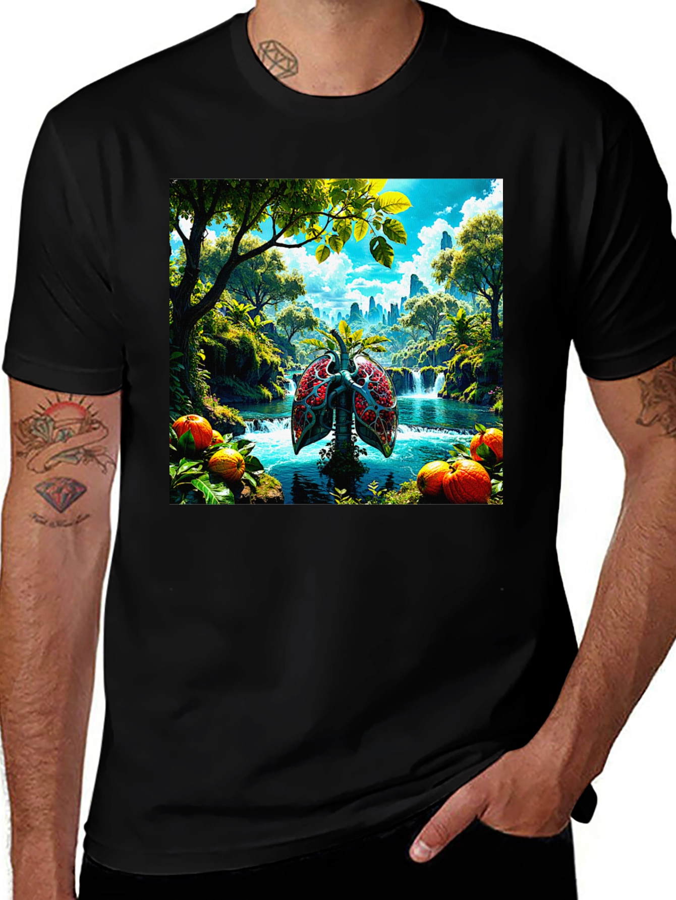 Variant 21 of Nature Lungs Graphic T-Shirt - Healthy Planet