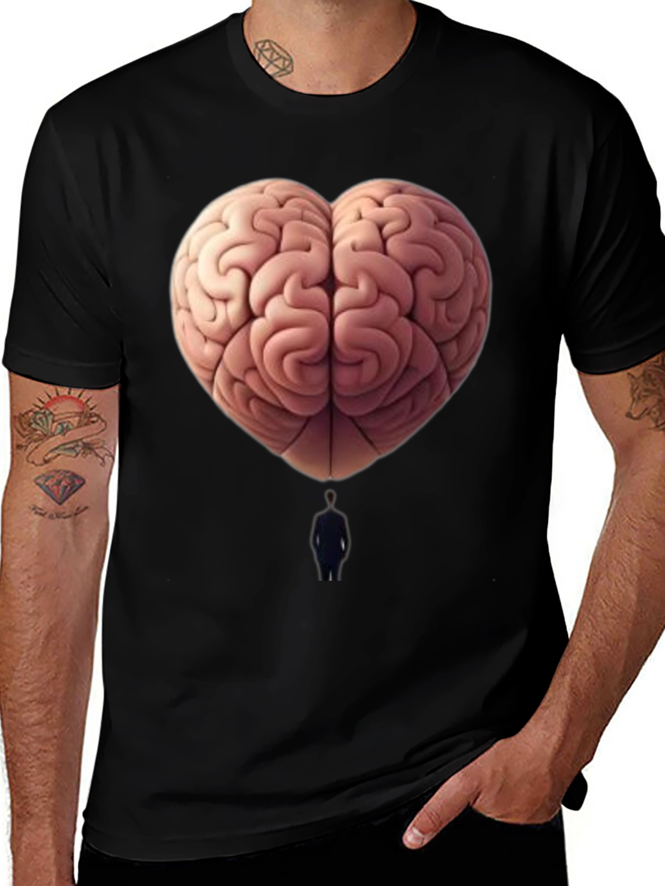 Variant 13 of Brain Heart T-Shirt - Thoughtful Graphic Tee