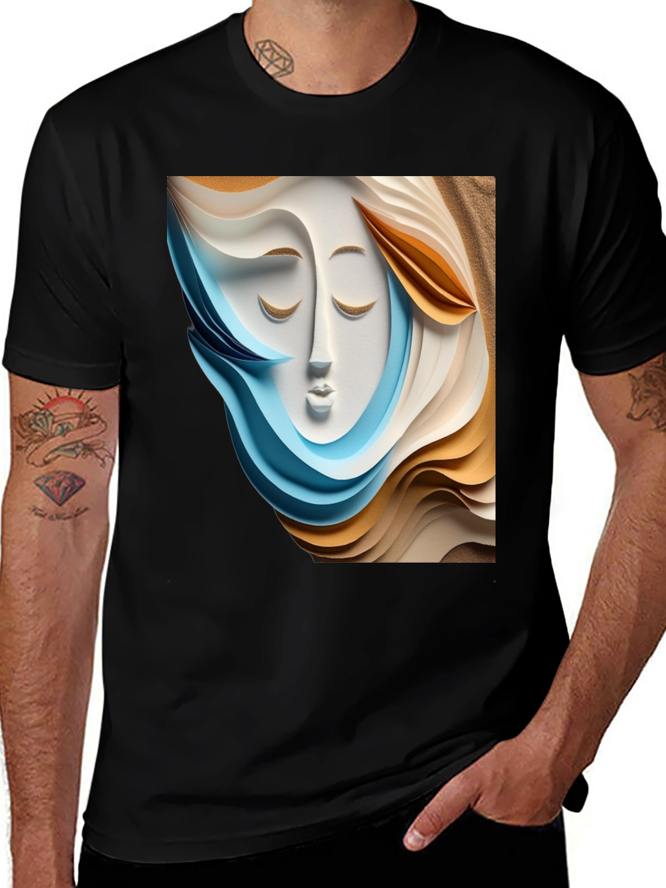 Variant 16 of Abstract Face Graphic Tee - Modern Art Shirt