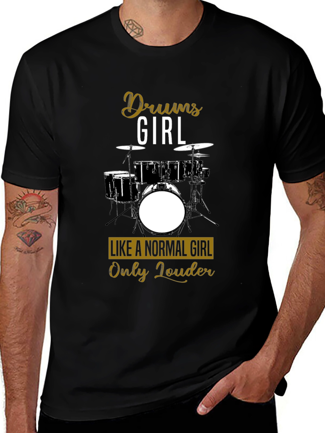 Variant 9 of Drums Girl T-Shirt - Like A Normal Girl Only Louder!