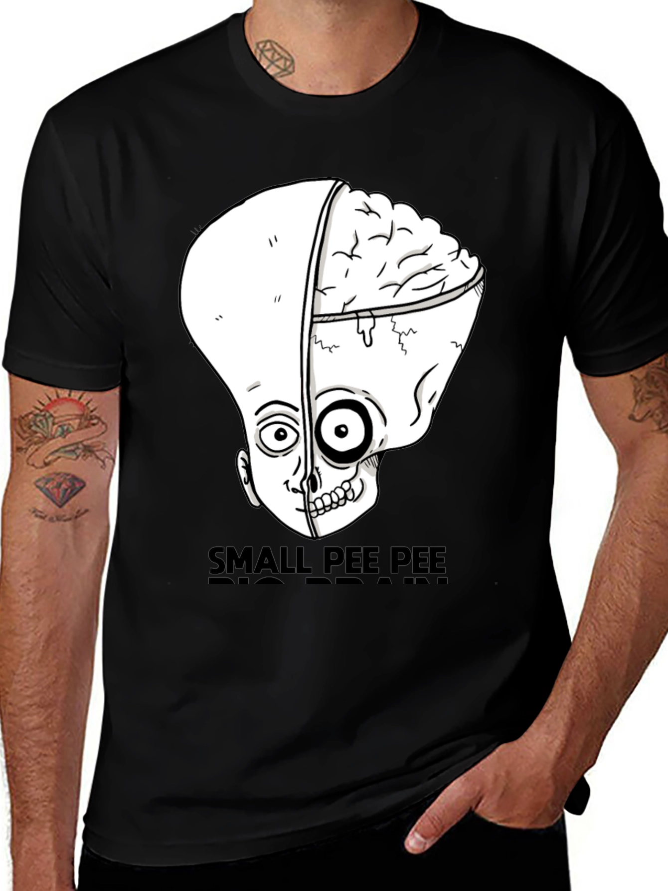 Variant 12 of Small Pee Pee Big Brain Funny Graphic Tee