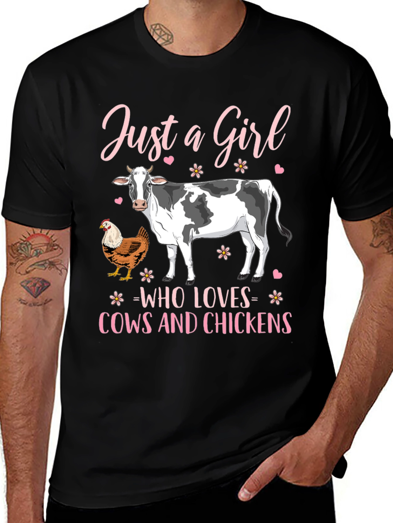 Variant 22 of Just a Girl Who Loves Cows & Chickens T-Shirt