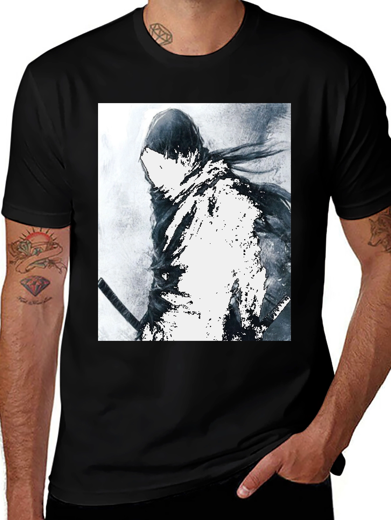 Variant 20 of Ninja Graphic Black T-Shirt for Men
